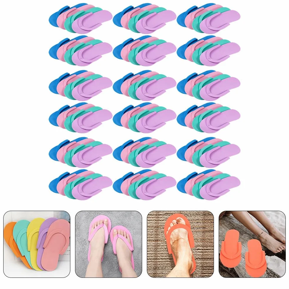 FRCOLOR 24 Paia Pantofole Usa e Getta Infradito Antiscivolo per Spa Unghie Pedicure Eva