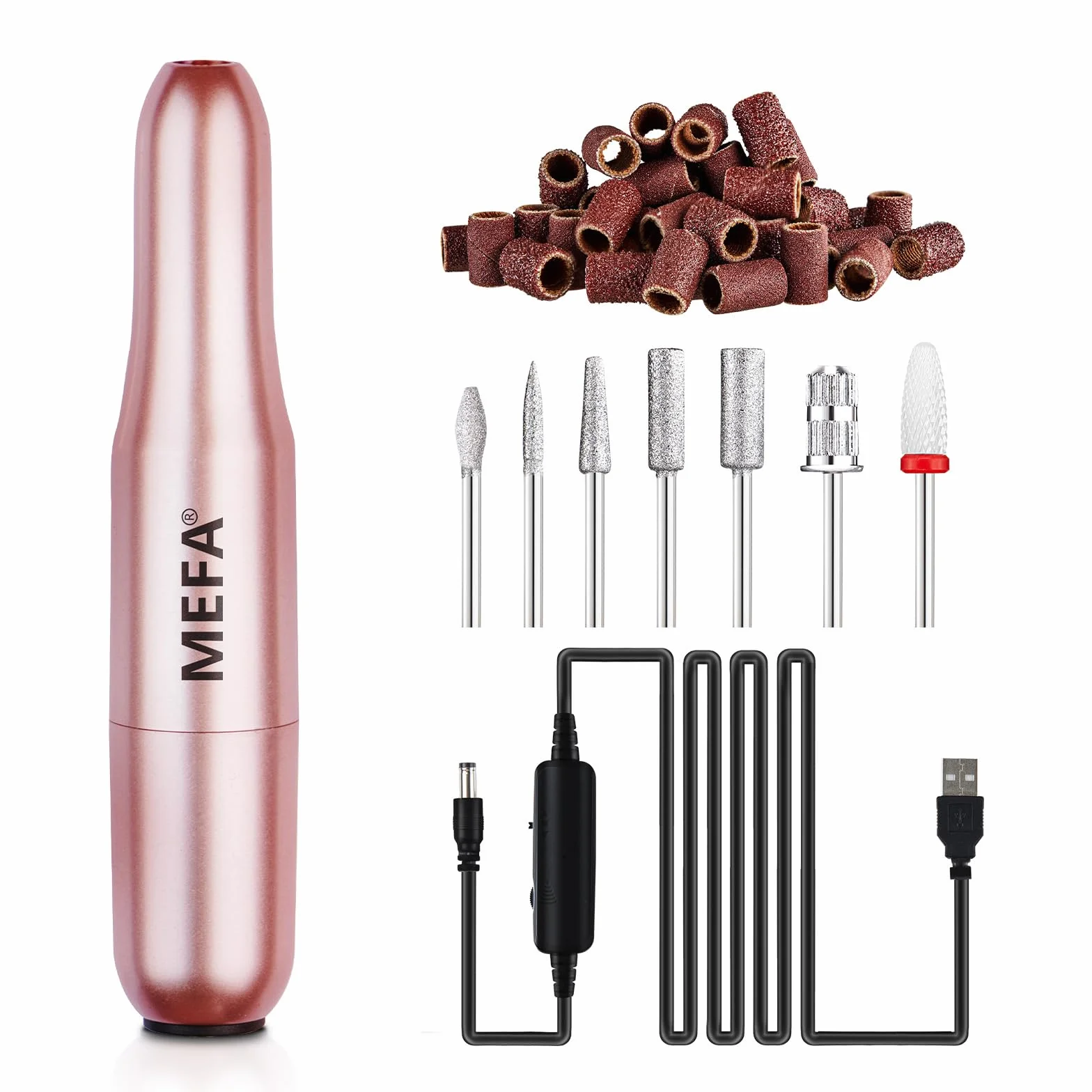 MEFA Fresa per Unghie 13 PCS Nail Drill 20000 RPM Manicure e Set Pedicure per Gel Ricostruzione Unghie