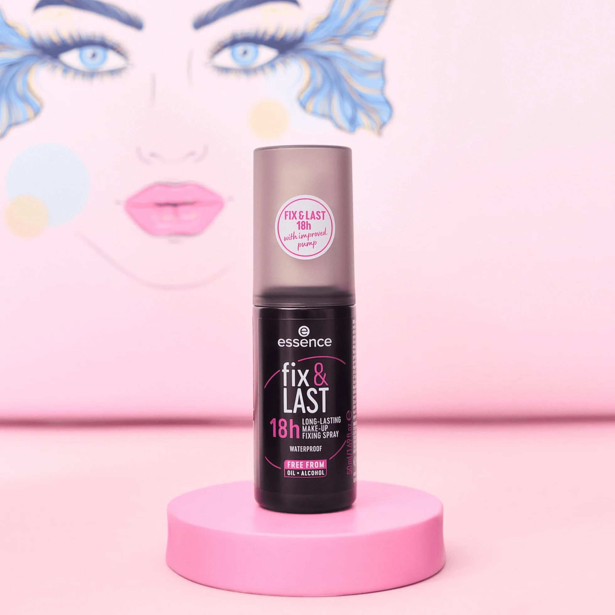 essence fix & LAST 18h LONG-LASTING MAKE-UP FIXING SPRAY, opacizzante, correttore, risultato immediato, opaca (50ml)