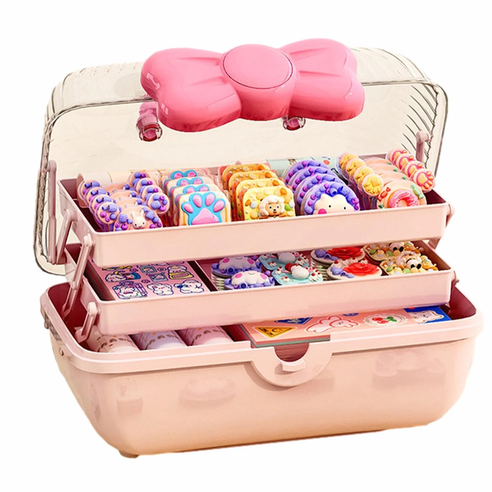 Scatola organizer per per capelli | Scatola portaoggetti per fermagli per capelli - Organizzatore antipolvere con manico per per capelli, trucco, materiale artistico, unghie e