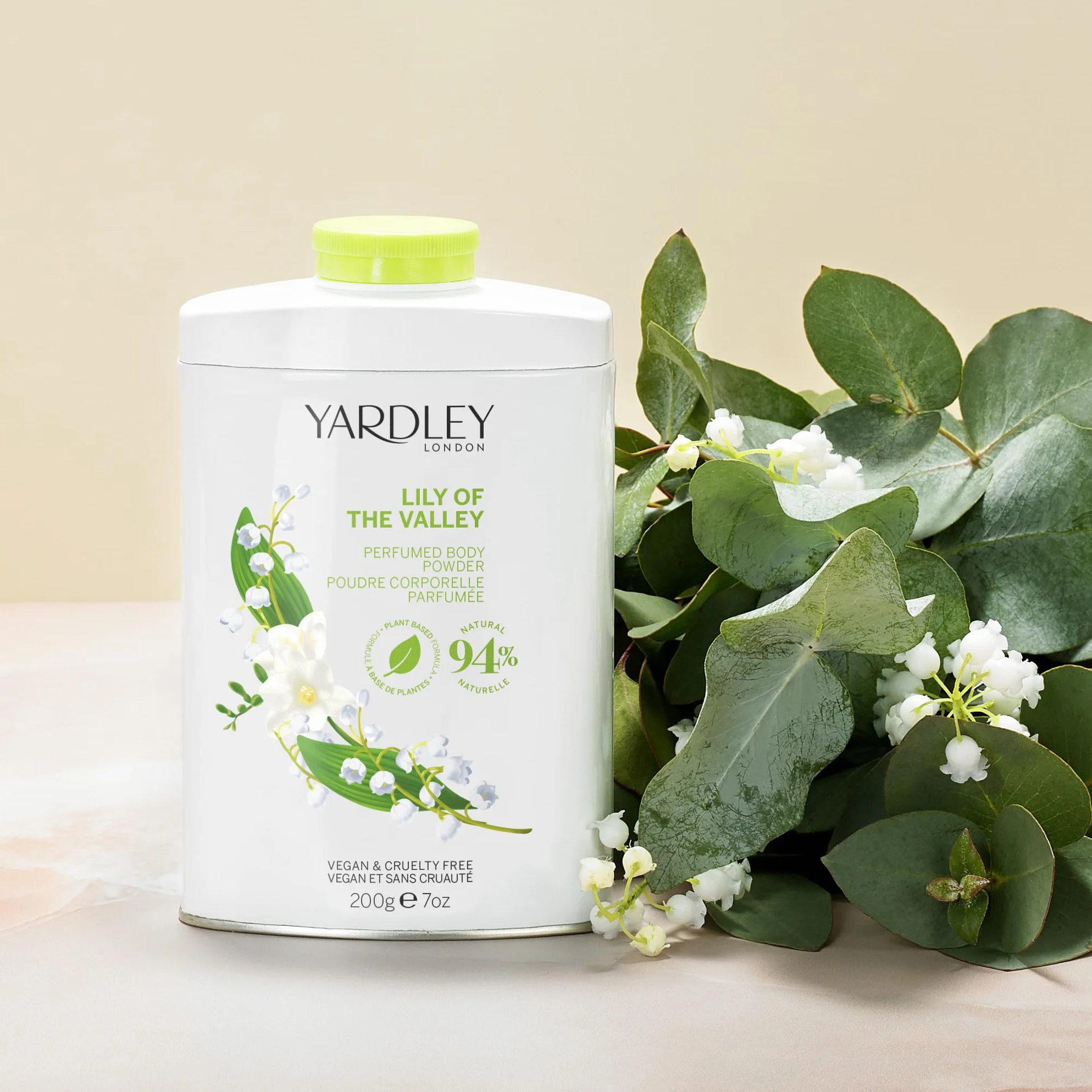 Yardley London Polvere per il Corpo Profumata al Mughetto, Talco da Donna per Aiutare a Controllare Gli Odori e Gli Sfregamenti, Polvere per il Corpo al Mughetto 200g