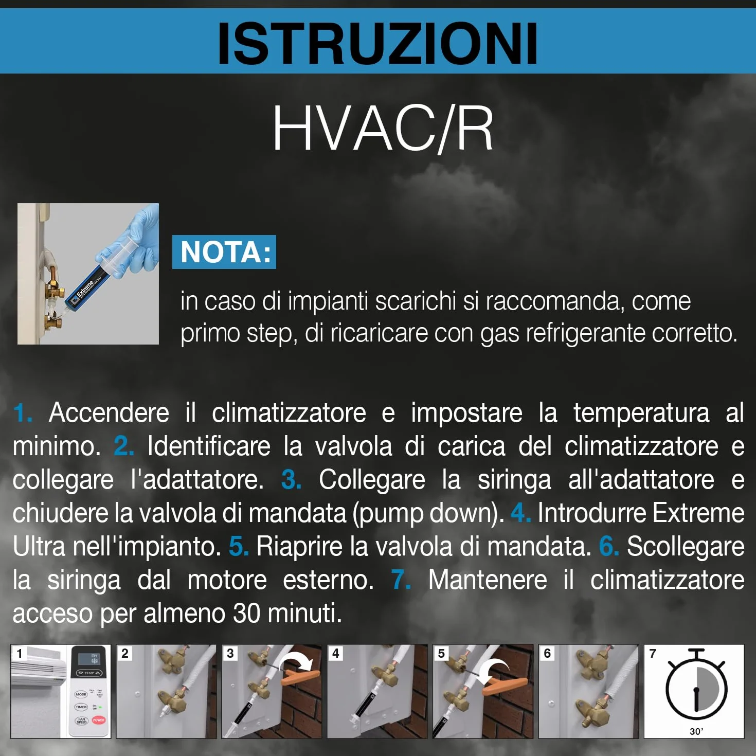ERRECOM Extreme 30 ml Turafalle per Impianti di Climatizzazione e Refrigerazione con Adattatore 5/16 SAE R410a R32