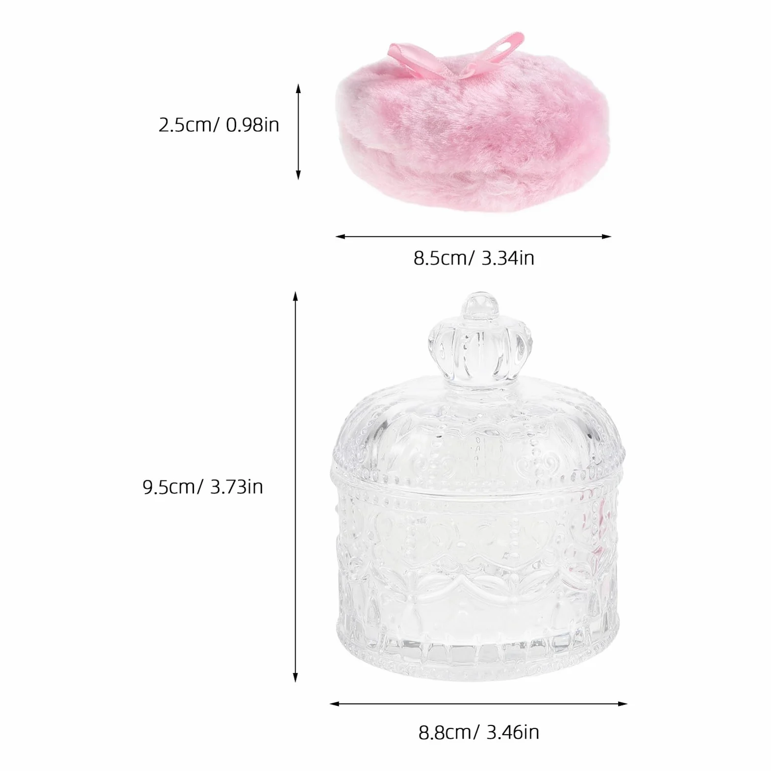 Homoyoyo Set 1 Spugna per Cipria Rosa Barattolo in Vetro e Materiale ad Alta Densità per Cipria in Polvere e Compatta, Applicatore Versatile per Viso, per Viaggio e Sostituzione