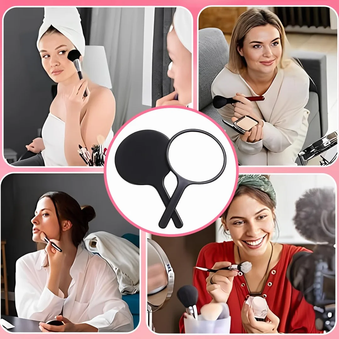 Specchio Cosmetico Rotondo Portatile Professionale con Manico Durevole