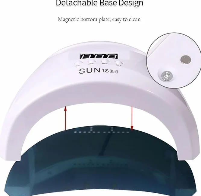 SQUADO Lampada UV LED Per Smalto 48W 4 Impostazioni Timer Sensore Automatico Con Supporto Per Telefono