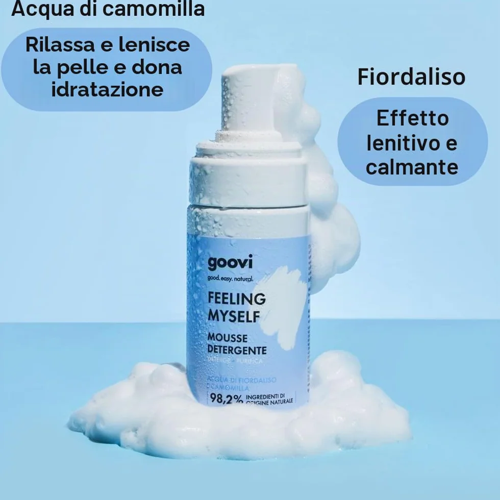 GOOVI Feeling Myself Cleansing Mousse – Schiuma detergente delicata per il viso – Pulizia del viso per pelli sensibili – 100 ml