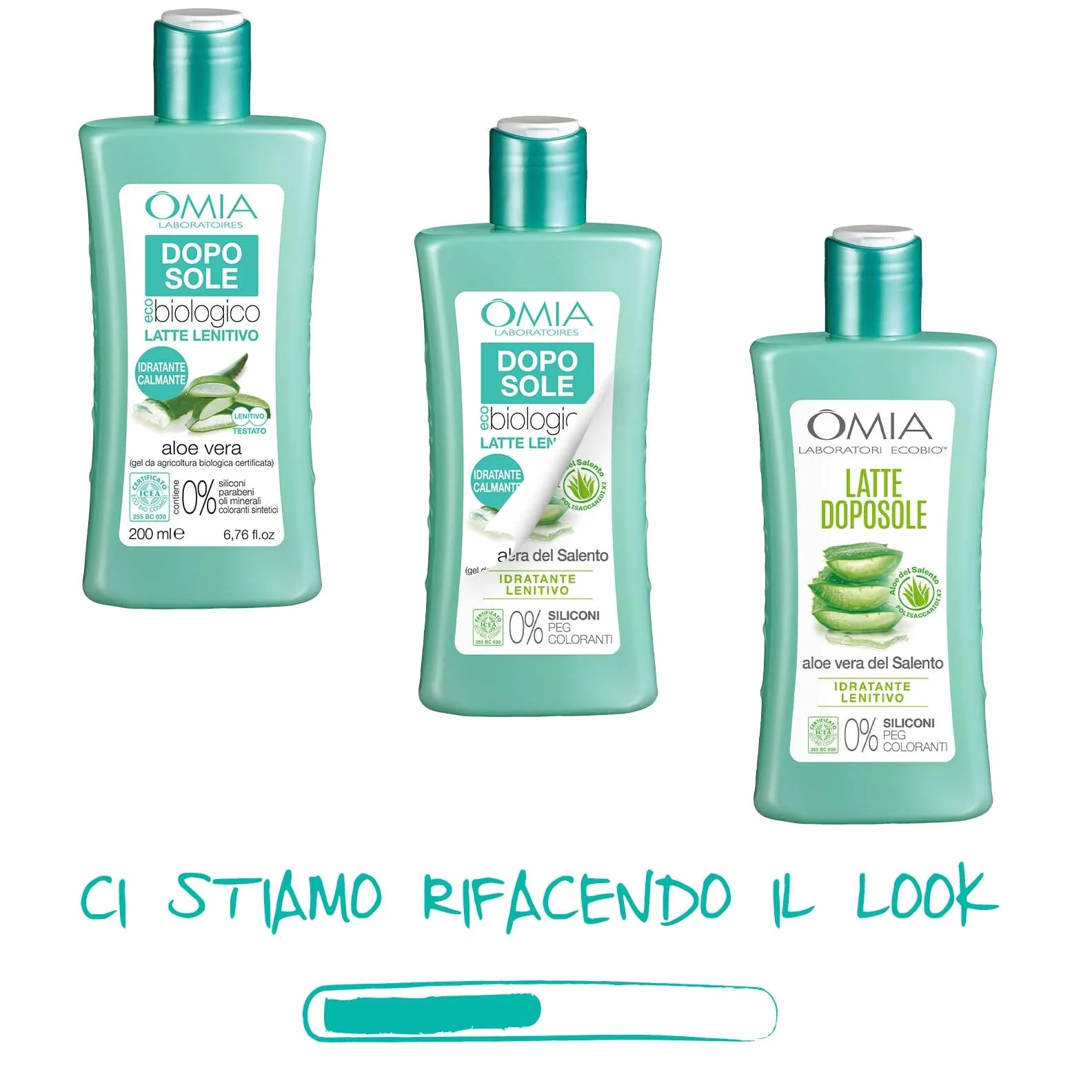 Omia, Doposole Latte Lenitivo con Aloe Vera del Salento, Azione Idratante e Nutriente, Effetto Riparatore, con Olio di Argan, Macadamia e Burro di Karité, Dermatologicamente Testato, Flacone da 200 ml