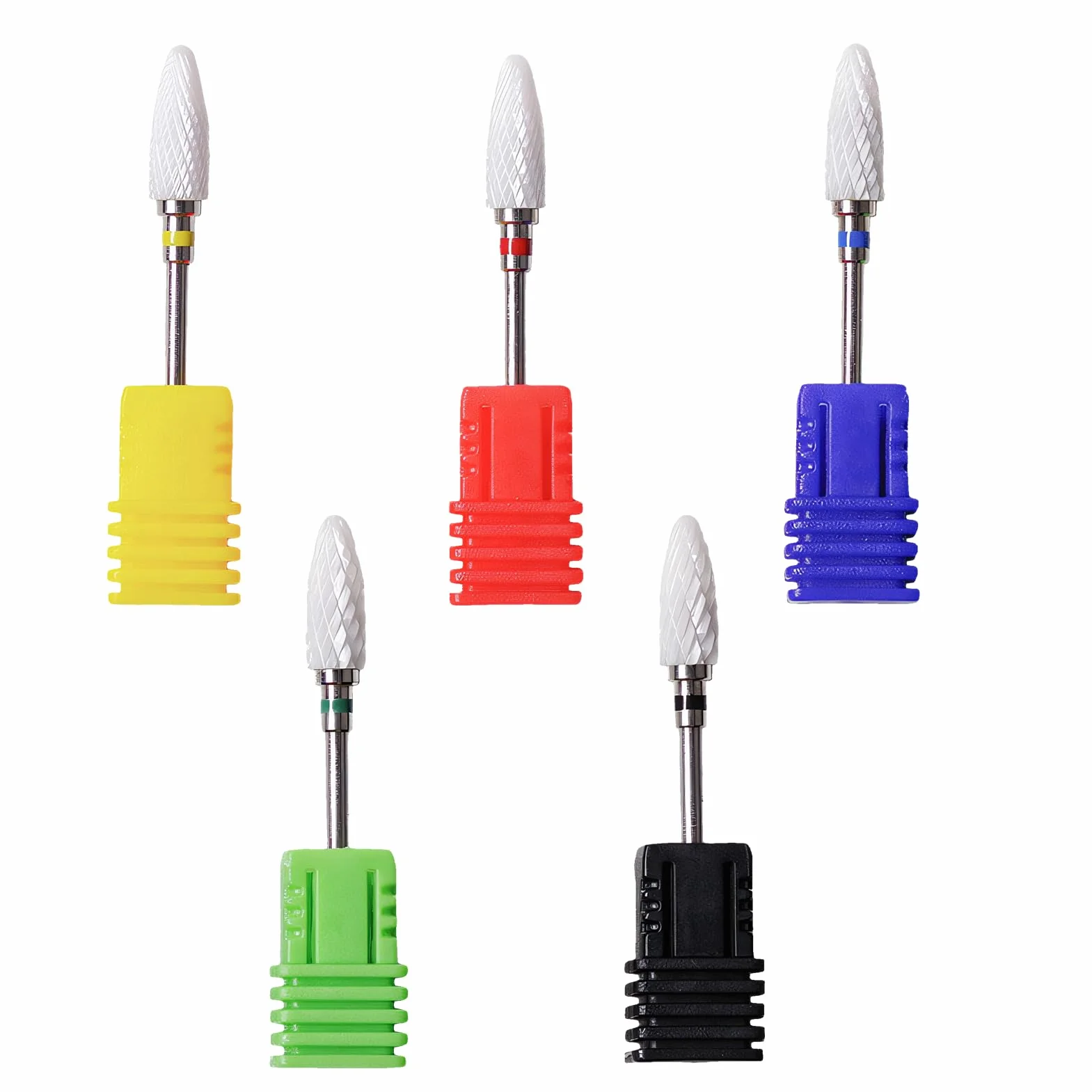 5 Pezzi Punta per Trapano in Ceramica per Unghie, Rimozione Professionale delle Cuticole in Gel Acrilico, Adatta per Manicure e Pedicure, Adatta per Uso in Salone e a Casa