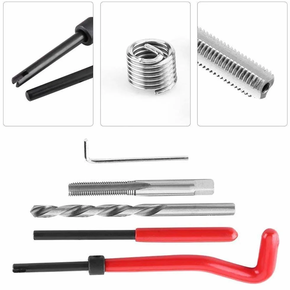 Kit riparazione filettature metrico 30 pezzi M3 M4 M7 M9 M11