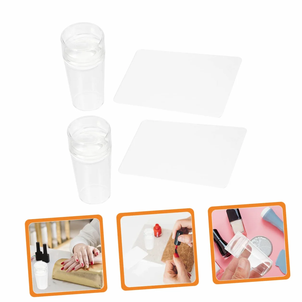 FRCOLOR 10sets Stamper Per Unghie Silicone Raschietto Per French Manicure Stamping Per Nail Art Facile e e