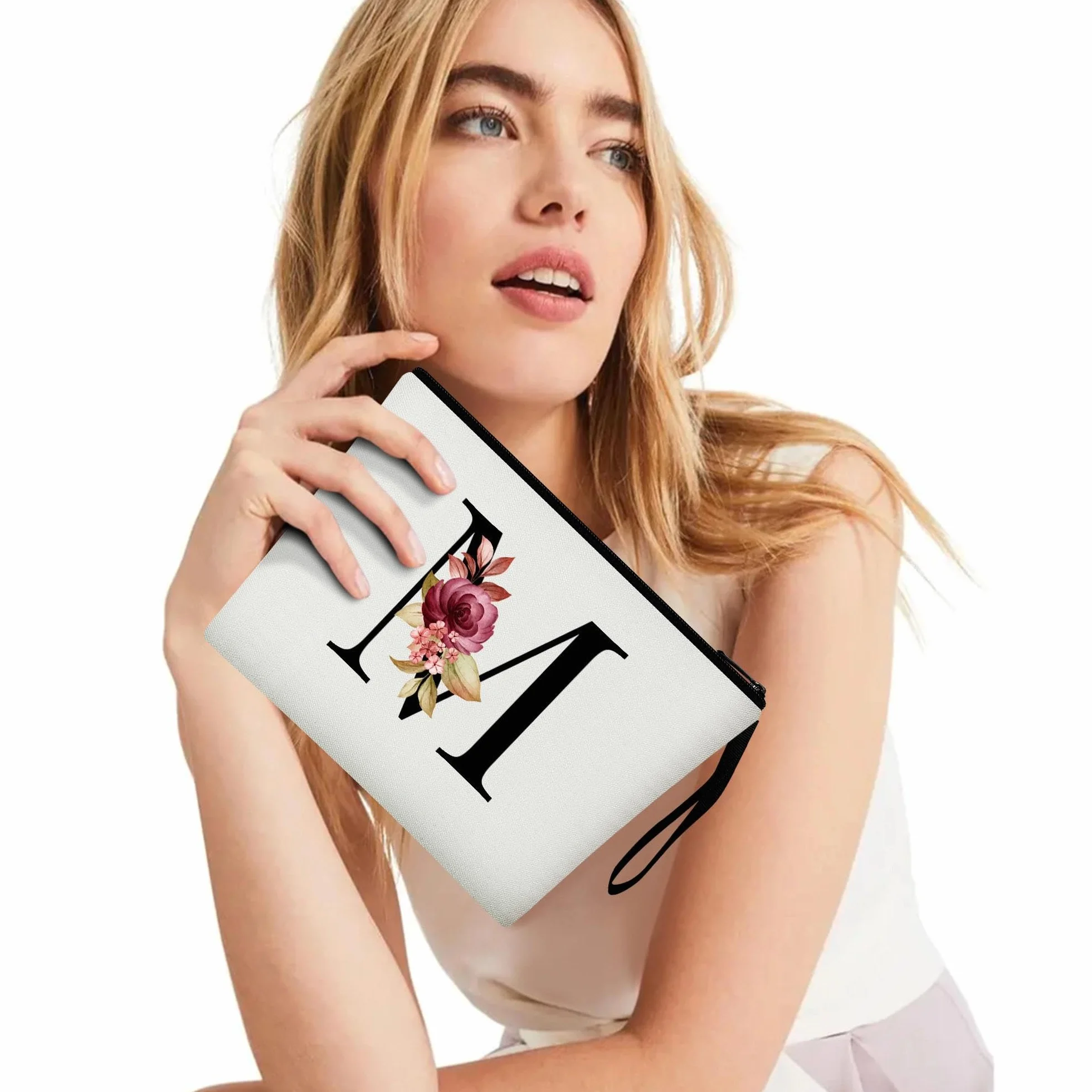 Beauty case personalizzato regalo di compleanno per donne borsa cosmetica sposa damigella Signore (M)