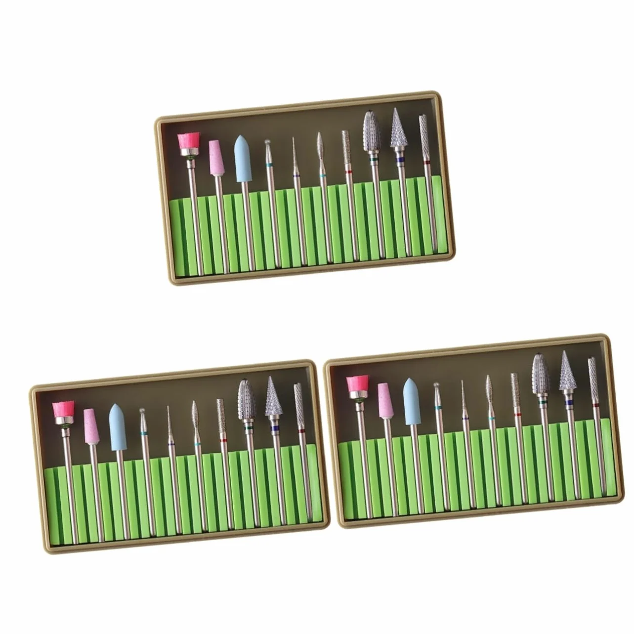 POPETPOP 3 Set Punta del Chiodo Spazzola Lima per Unghie Testa di Macinazione del Chiodo Punta del Chiodo del Diamante Punte di Ricambio per Trapano per Unghie Kit per Unghie para Uñas