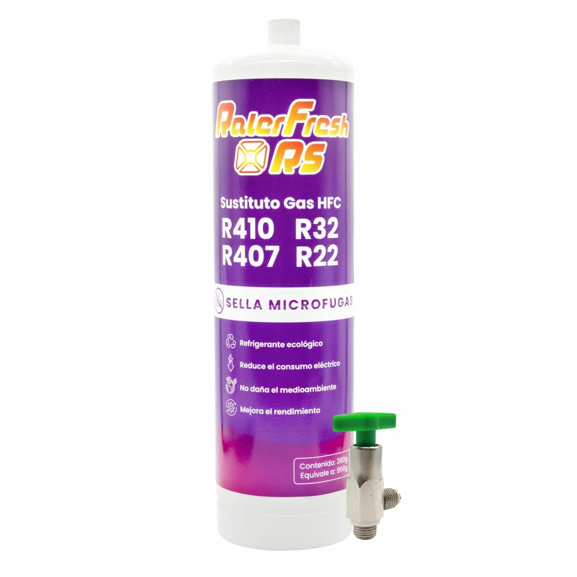 Ralerfresh RS Gas Refrigerante Organico per Climatizzatore Split 950g Sostitutivo R410 R32 R407 R22 Bottiglia Chiave
