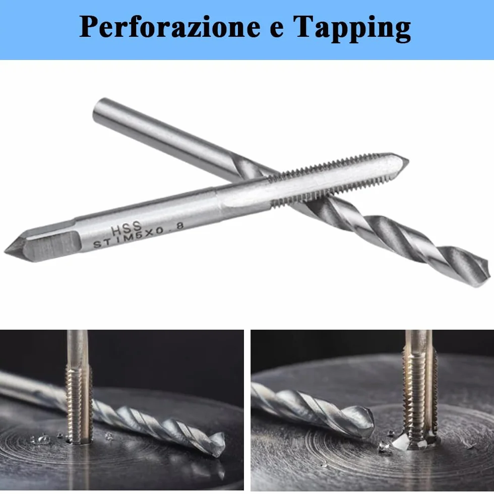 Mesee Kit Riparazione Filettatura M5 30 Pezzi, Inserti Filettati Acciaio Inossidabile con Punta Elicoidale e Chiave