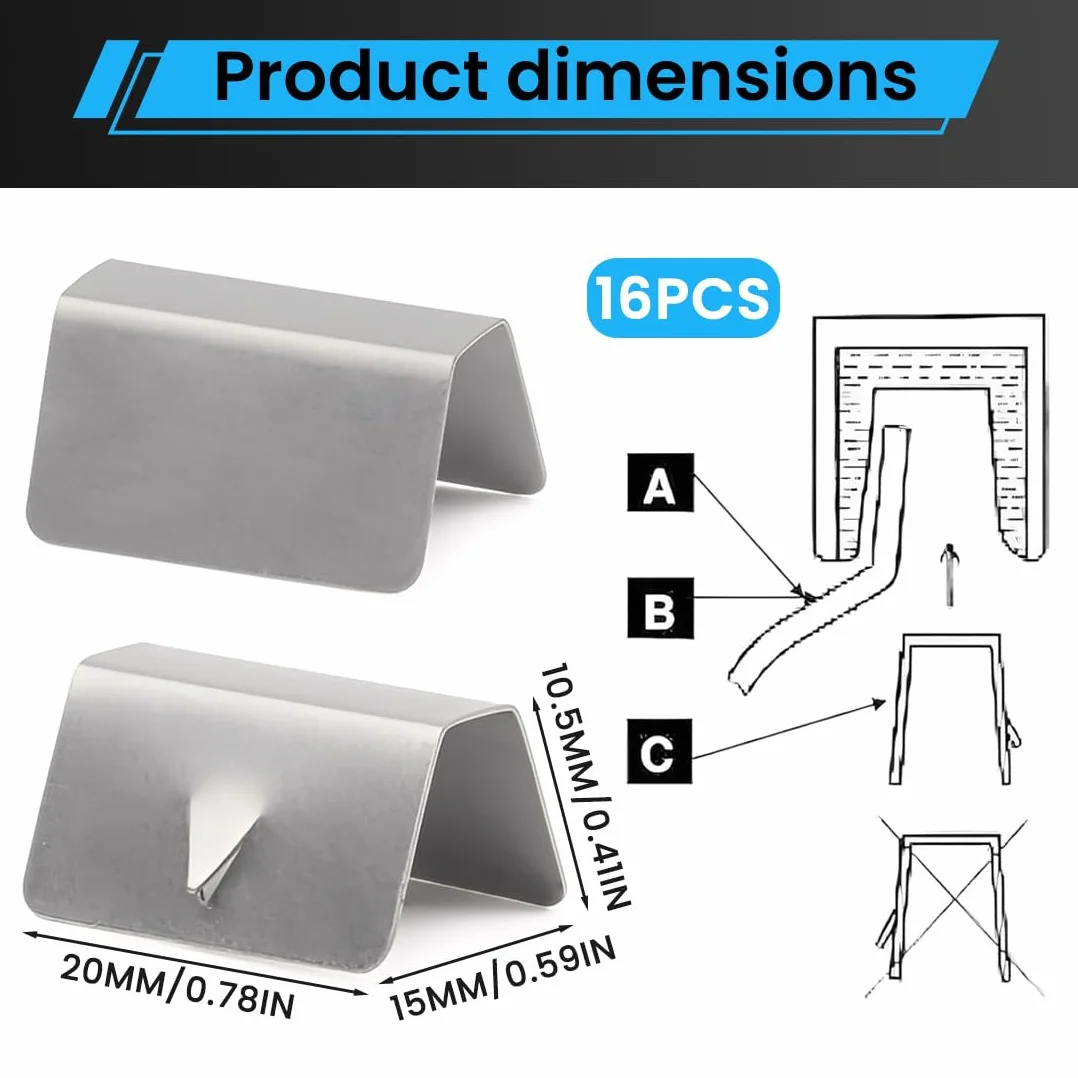 Stainless Steel Clip Deflettori Auto 18 Pezzi, Clip Fissaggio Parabrezza Compatibile HEKO G3
