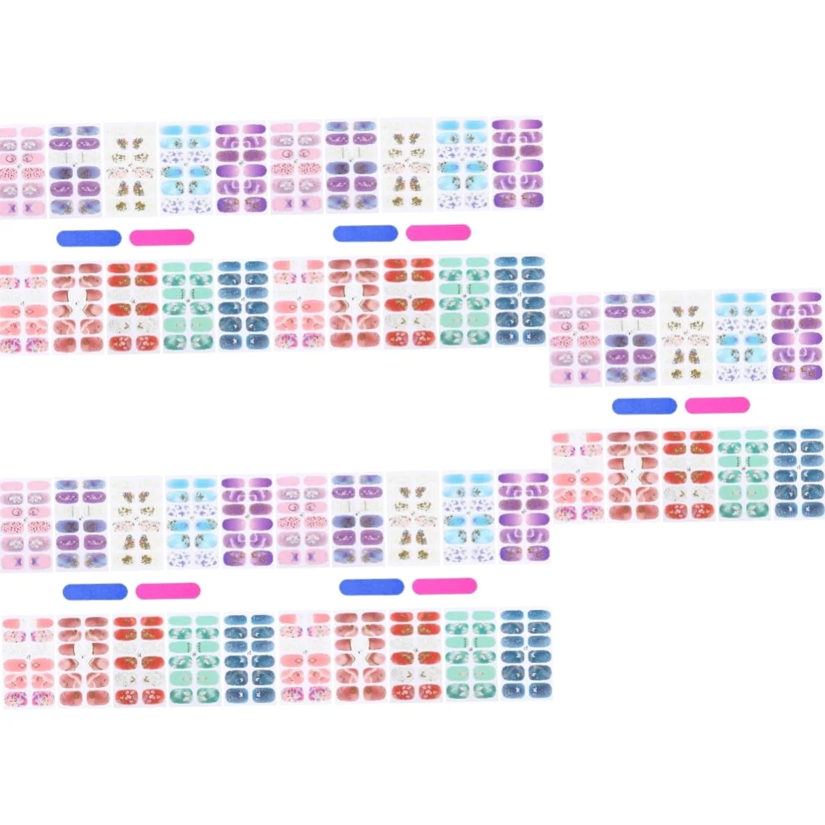 5 Set Adesivi per Unghie Film Nail Stickers Impermeabili con Design Unico per Manicure Creativa Confezione per Decorazioni Festive