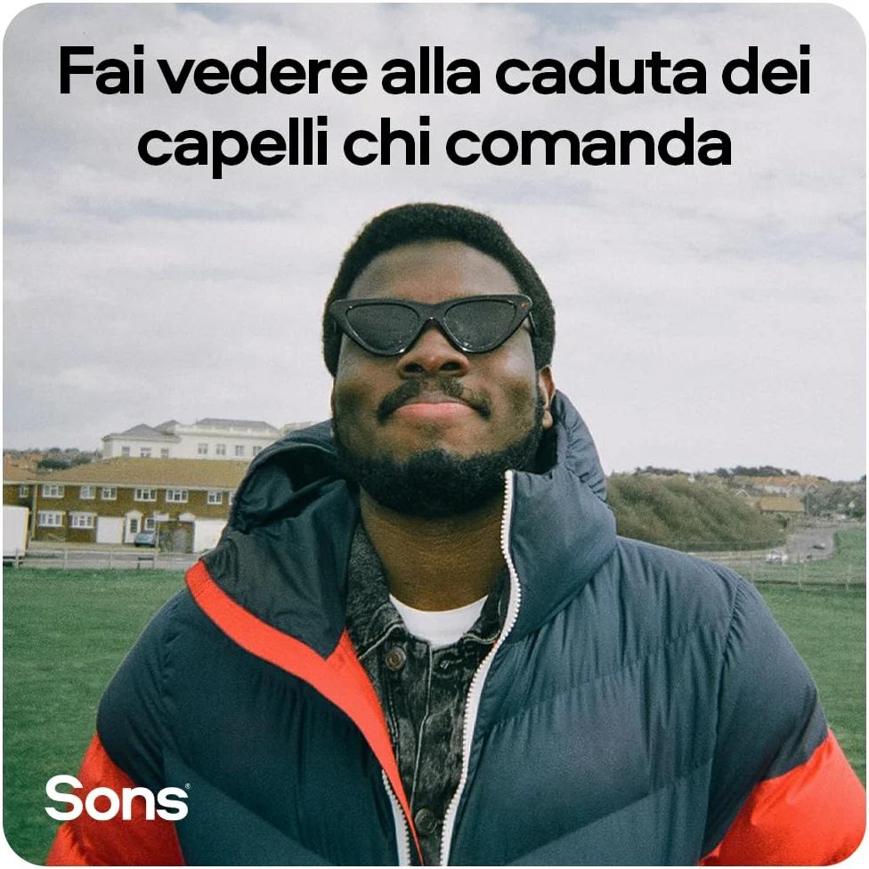 Sons Trattamento Anticaduta e Antidiradamento per Uomo, Include Shampoo e Balsamo con Saw Palmetto e Argilla Ispessente con Caffeina e Biotina, Fornitura 3 Mesi
