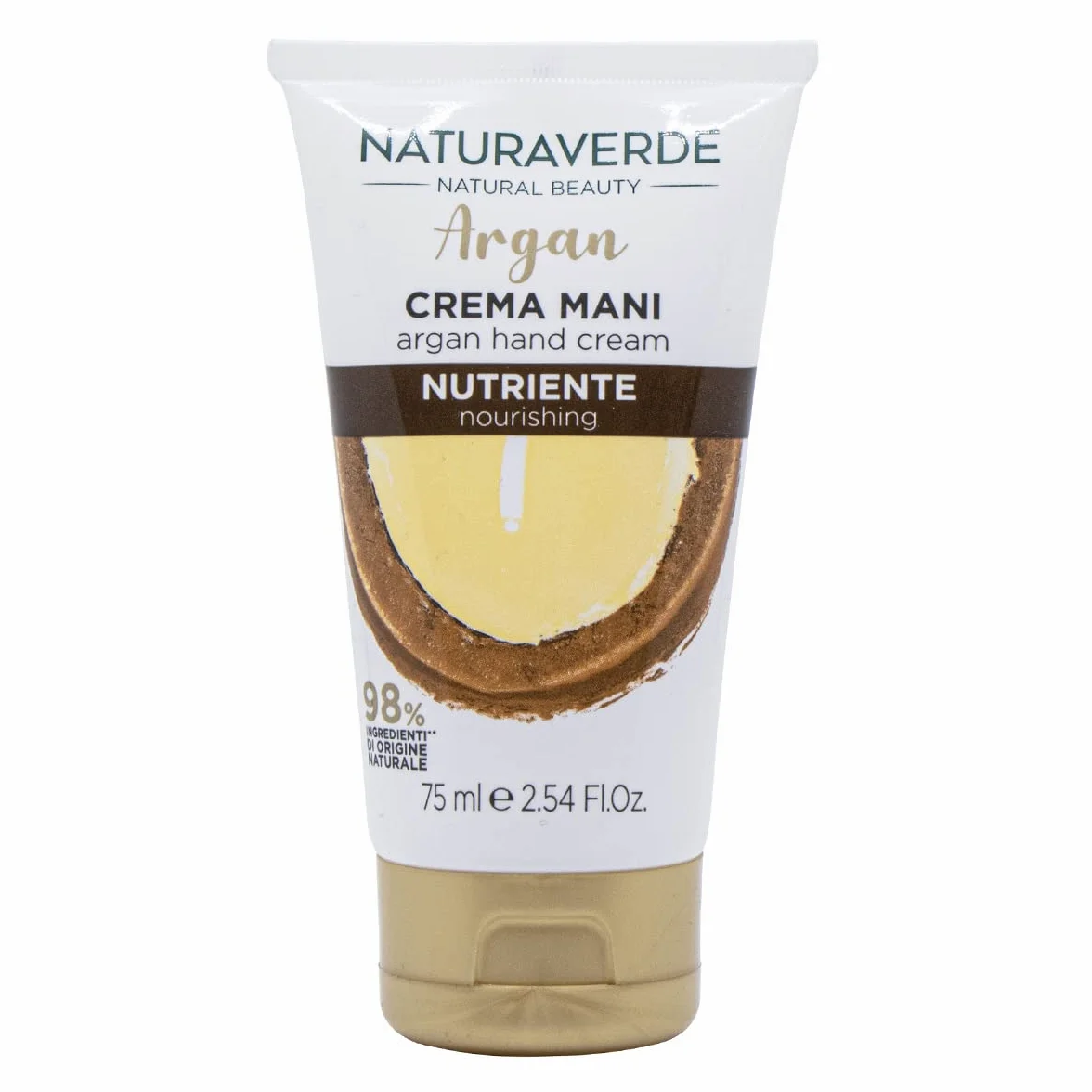 Naturaverde | Natural Beauty - Crema Mani Nutriente all'Olio di Argan, per Mani Secche e Screpolate, Ingredienti di Origine Naturale, 75ml