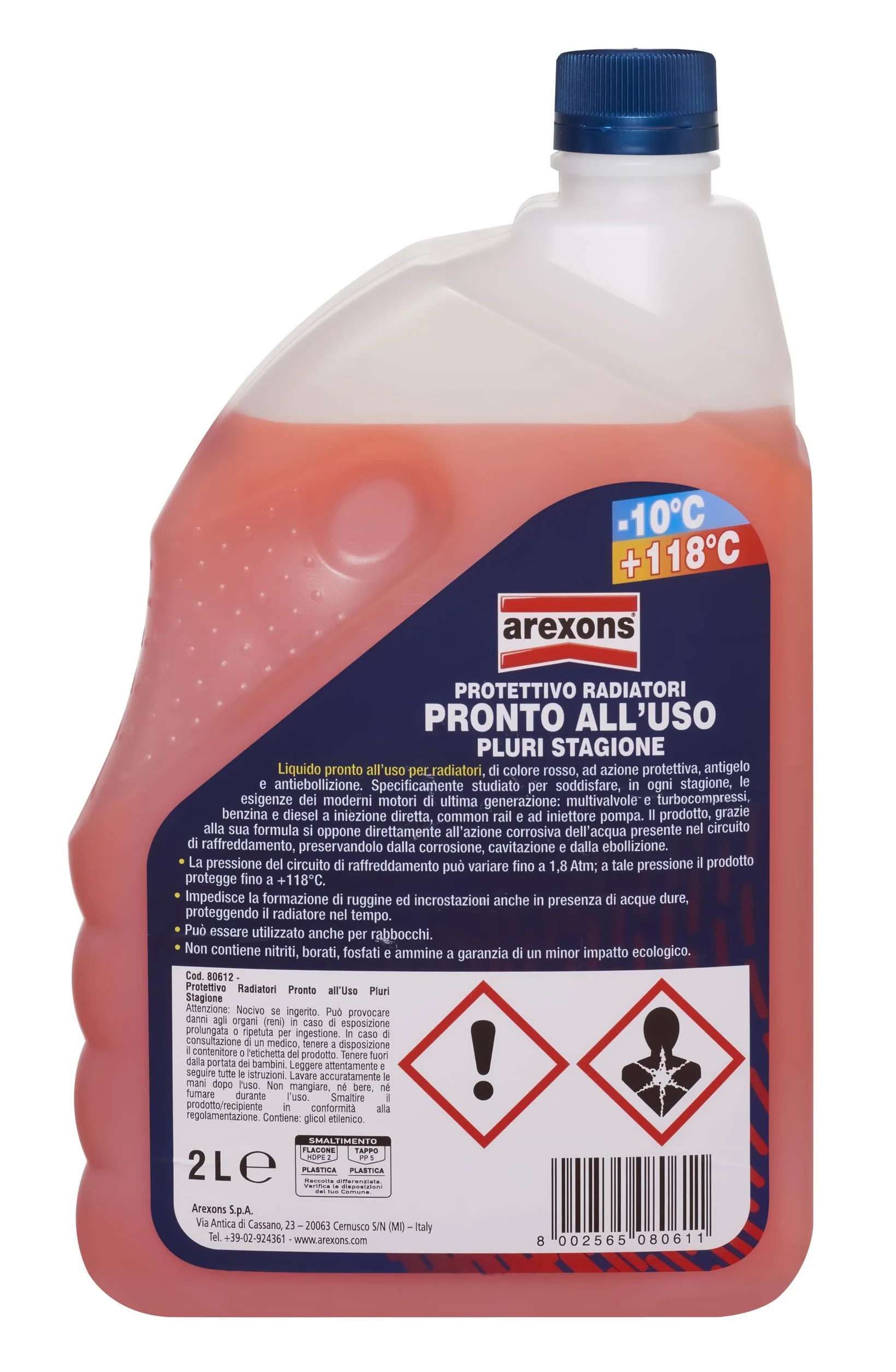 AREXONS Protettivo Radiatori Pluri-Stagione 2L Antiebollizione +118°C