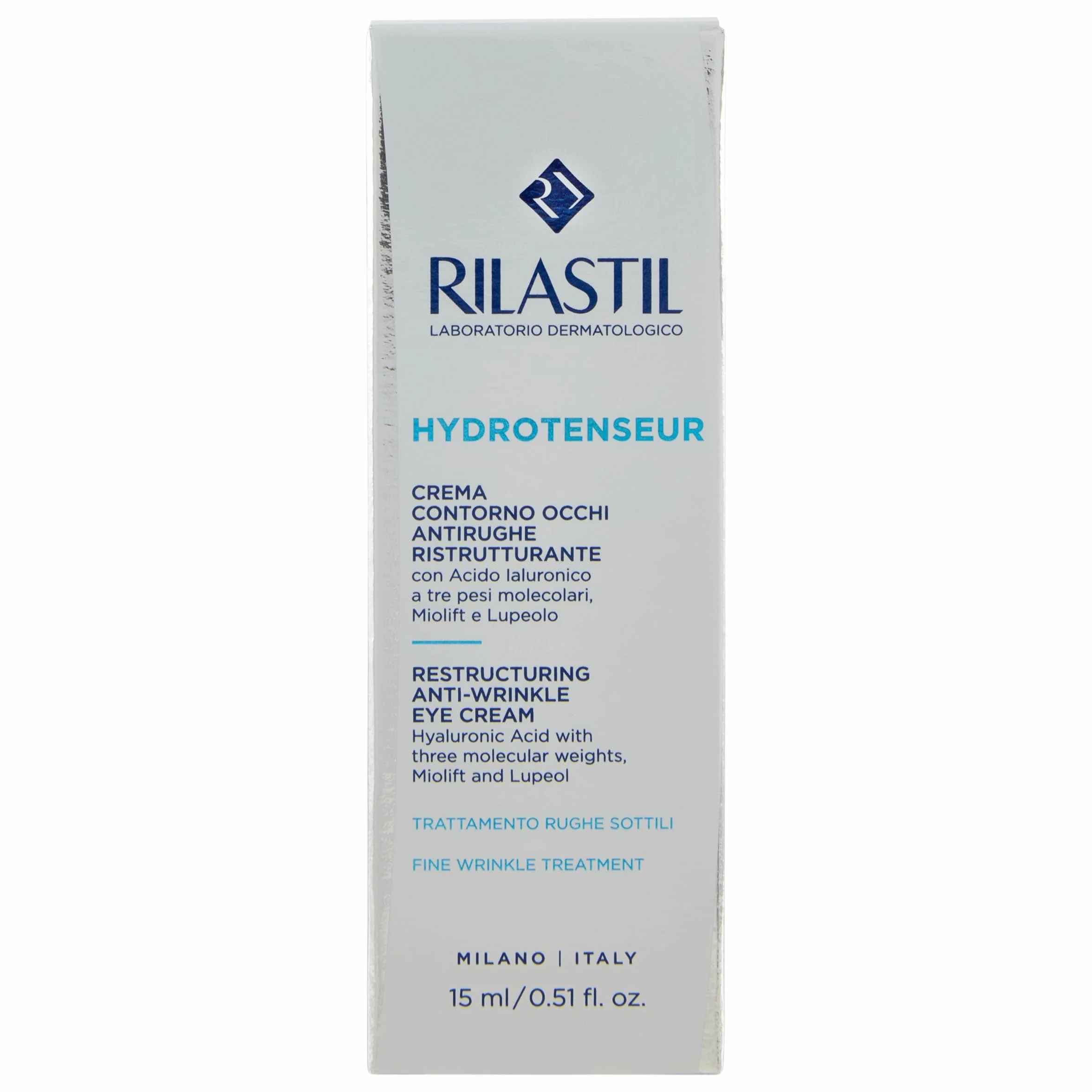 Rilastil Hydrotenseur Crema Contorno Occhi Antirughe Idratante e Nutriente, Tripla Azione Anti Age, Anti Borse, Anti Occhiaie, Ristrutturante 15 ml