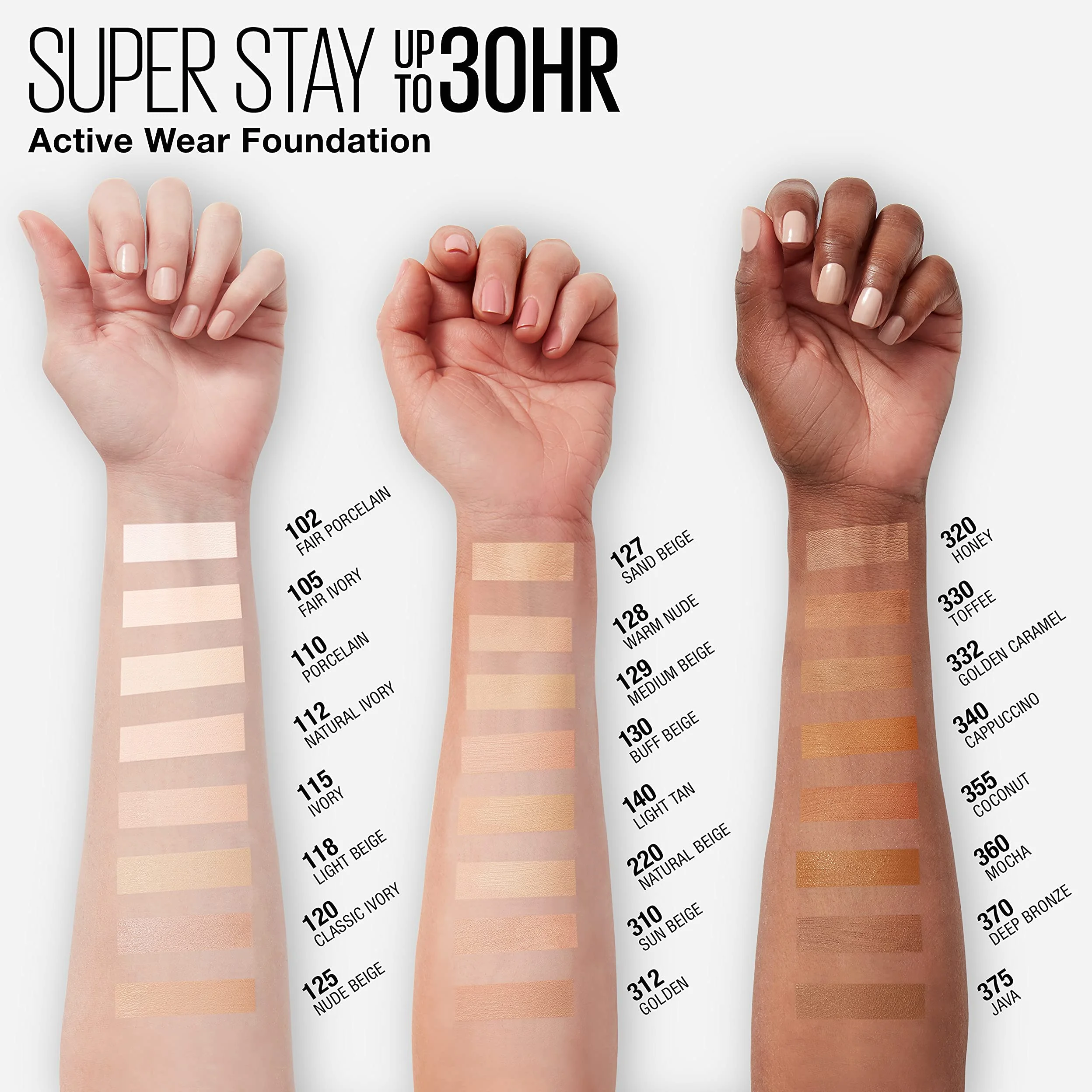 Maybelline Superstay, fondotinta Full Coverage, 312 Golden Dore, 30 ml