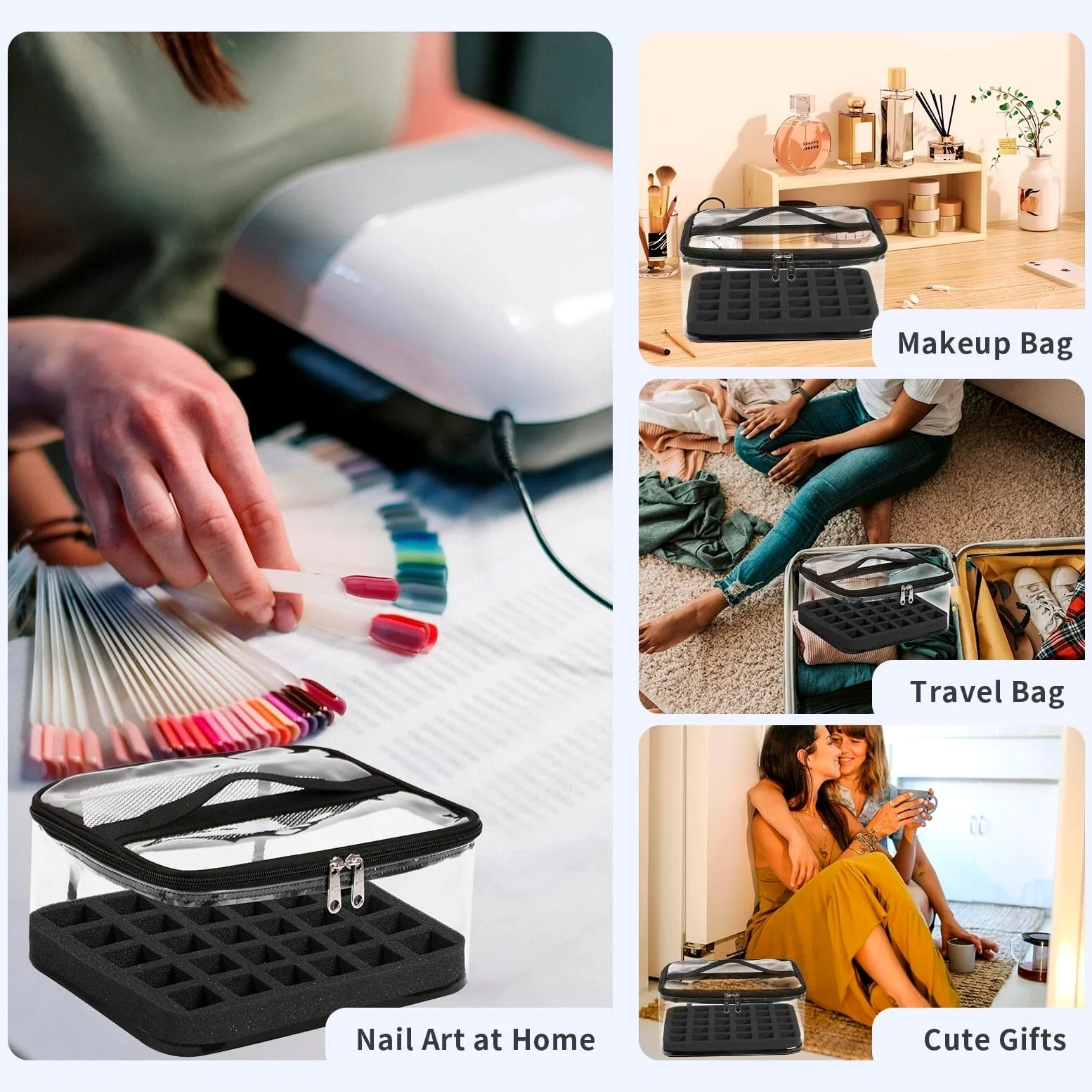 Organizzatore Smalti Scatola Porta Smalto for Unghie, Borsa da Viaggio for Manicure E Accessori Porta Smalti per Unghie(Black)