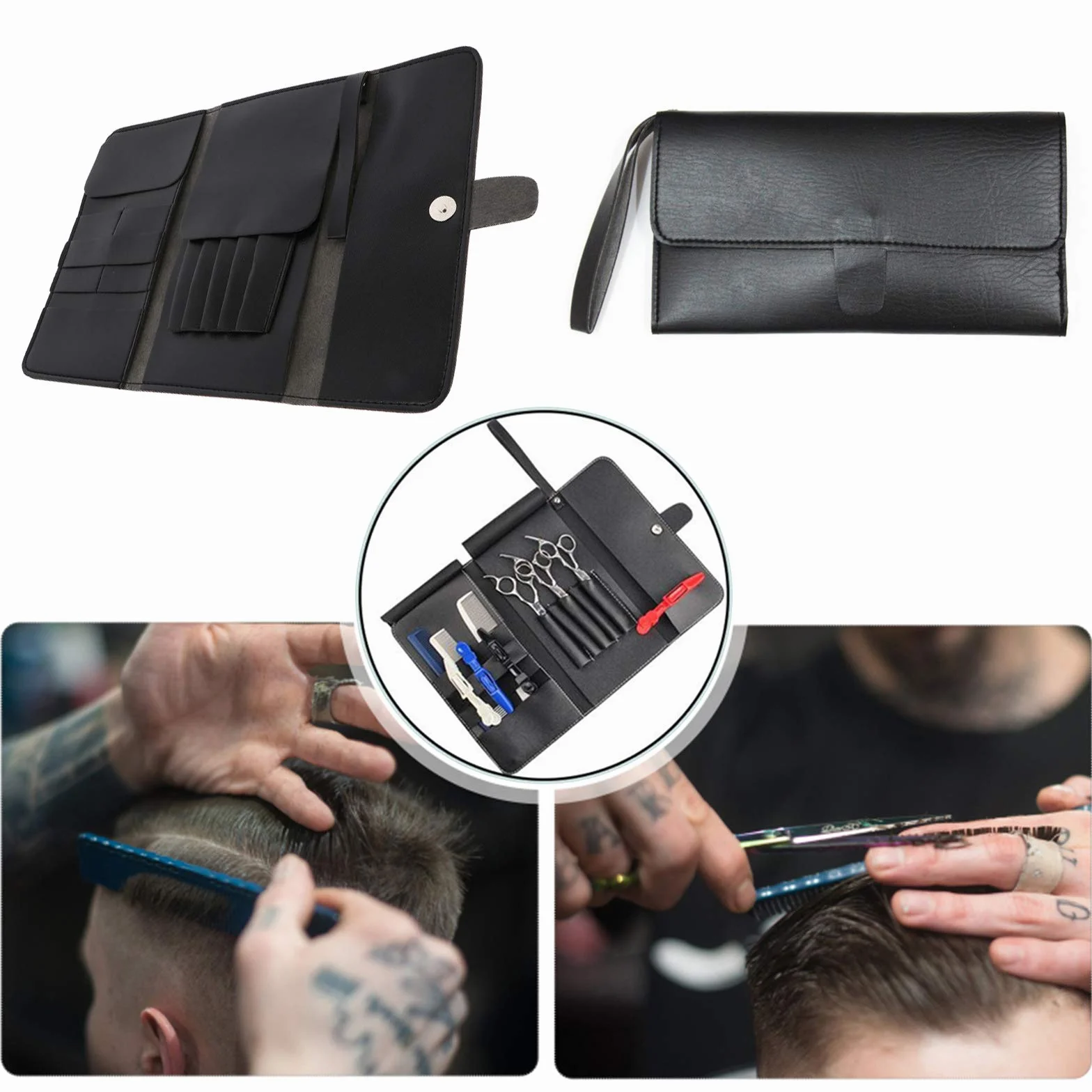 Borsello per Forbici da Barbiere Borsa da Parrucchiere Barbiere portatile Professionale Pelle Strumento Borsa Accessori per Fondina di Attrezzi Forbici Parrucchiere per Parrucchiere Barbiere 1 Pcs