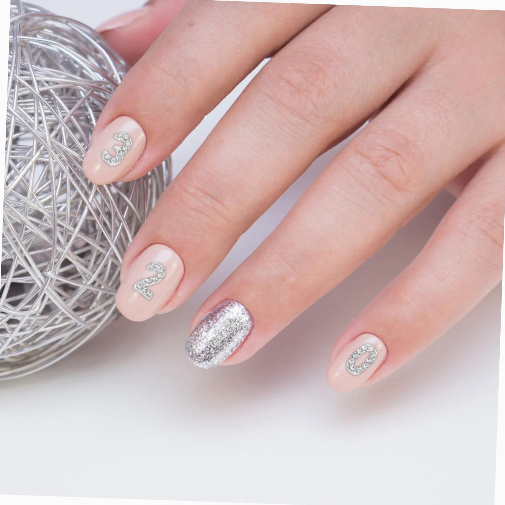 100pezzi Ciondoli Numerici Unghie Decorazioni Strass per Manicure Gioielli Abbellimenti Nail Art Lucidi