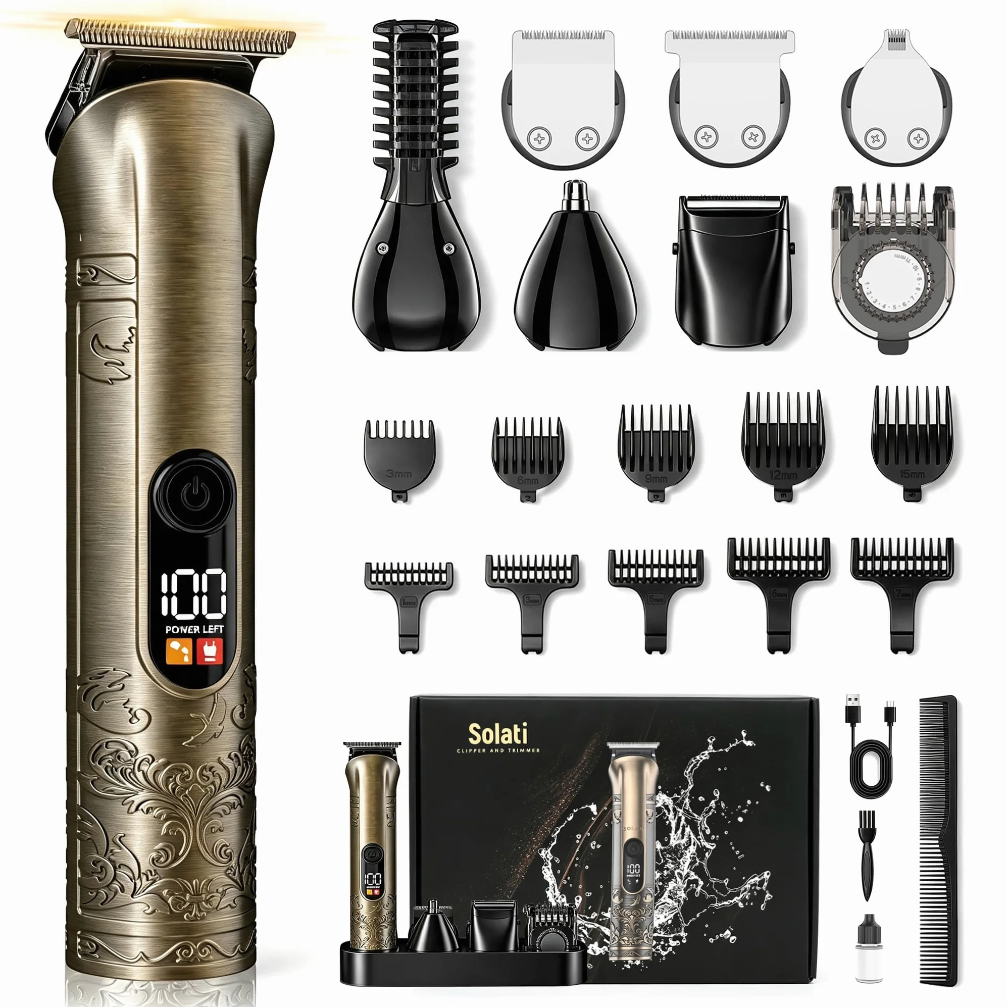 Tagliacapelli professionale e trimmer barba per uomo-D002