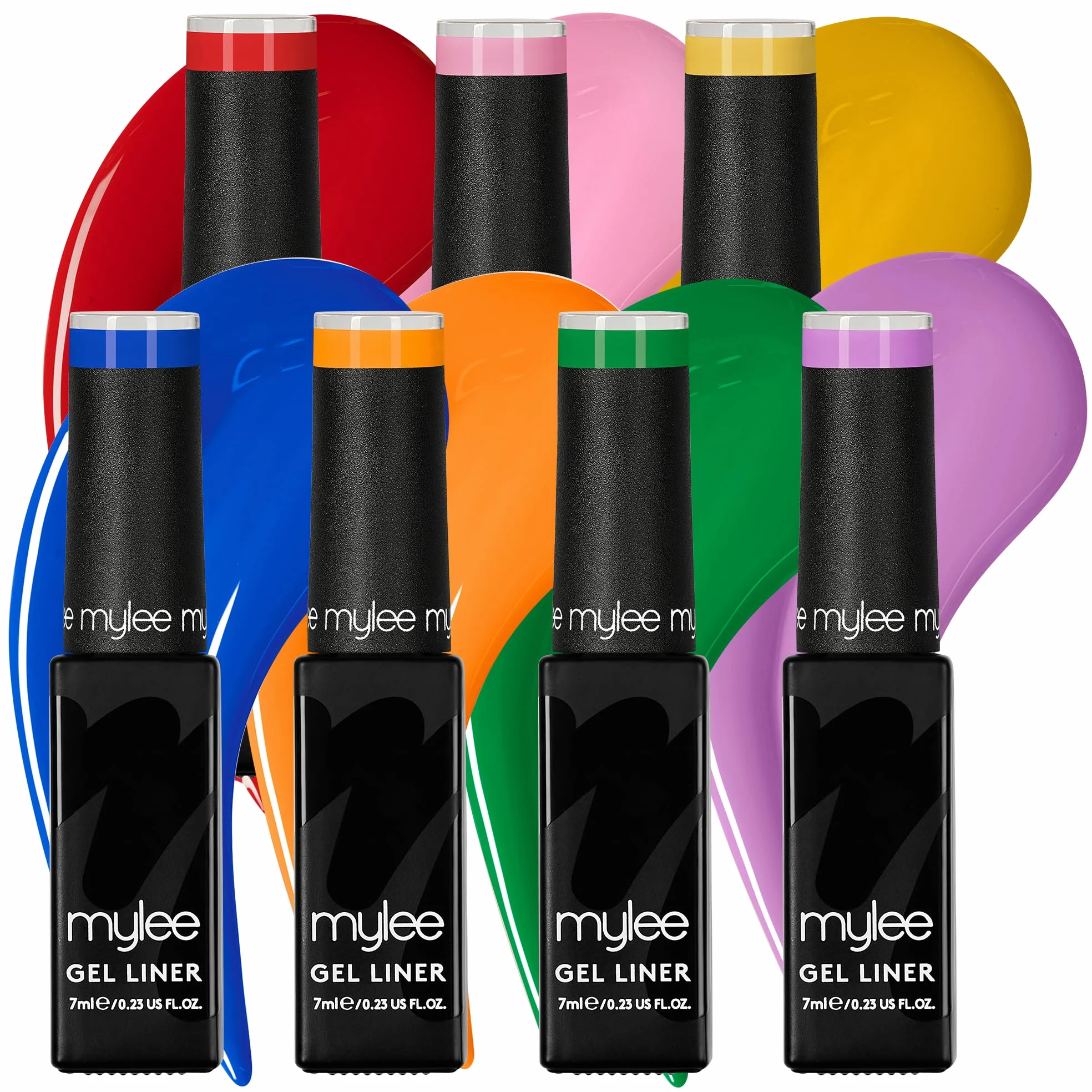 Mylee Set Smalto Semipermanente Liner Gel 7x7ml [Kaleidoscope Kit] | Pennello Nail Art Incorporato, Manicure e Pedicure UV/LED, Uso Professionale e Domestico, Lunga Durata e Facile da Applicare