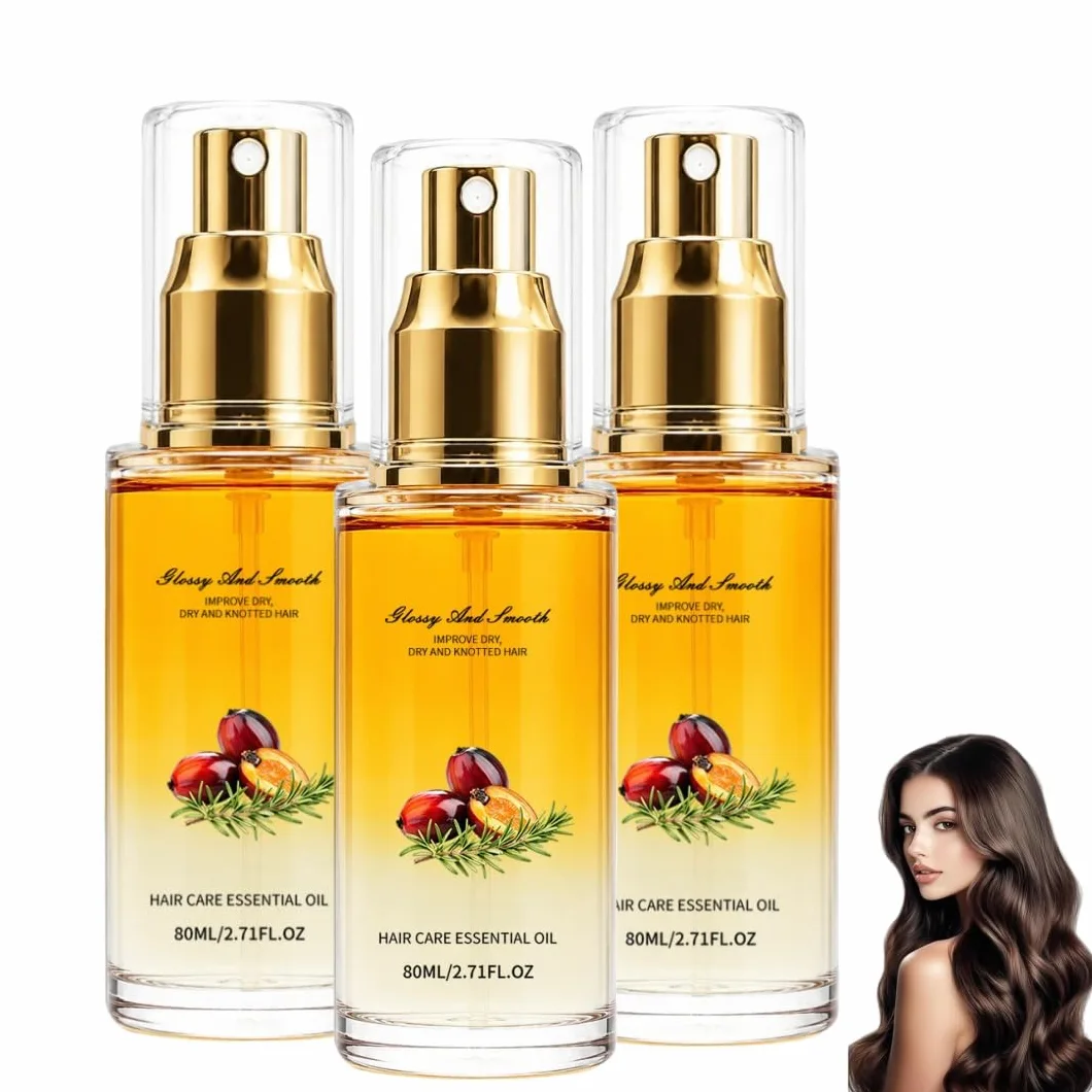 Spray all'olio per capelli anti-crespo per capelli secchi e danneggiati (3 pezzo)