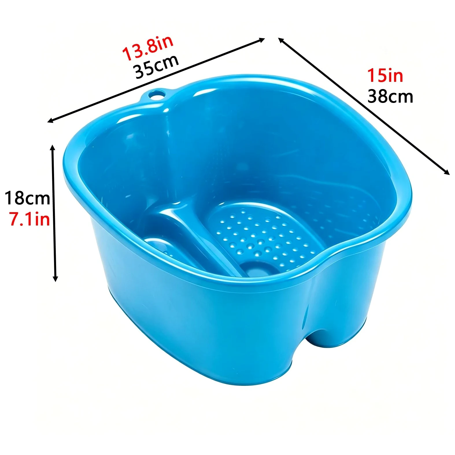 Vasca da Bagno for I Piedi, Design Sospeso for Risparmiare Spazio | Materiale Plastico Addensato,Noduli Massaggio Ai Piedi Incorporati,Bacino Grande Capacità(Blue)