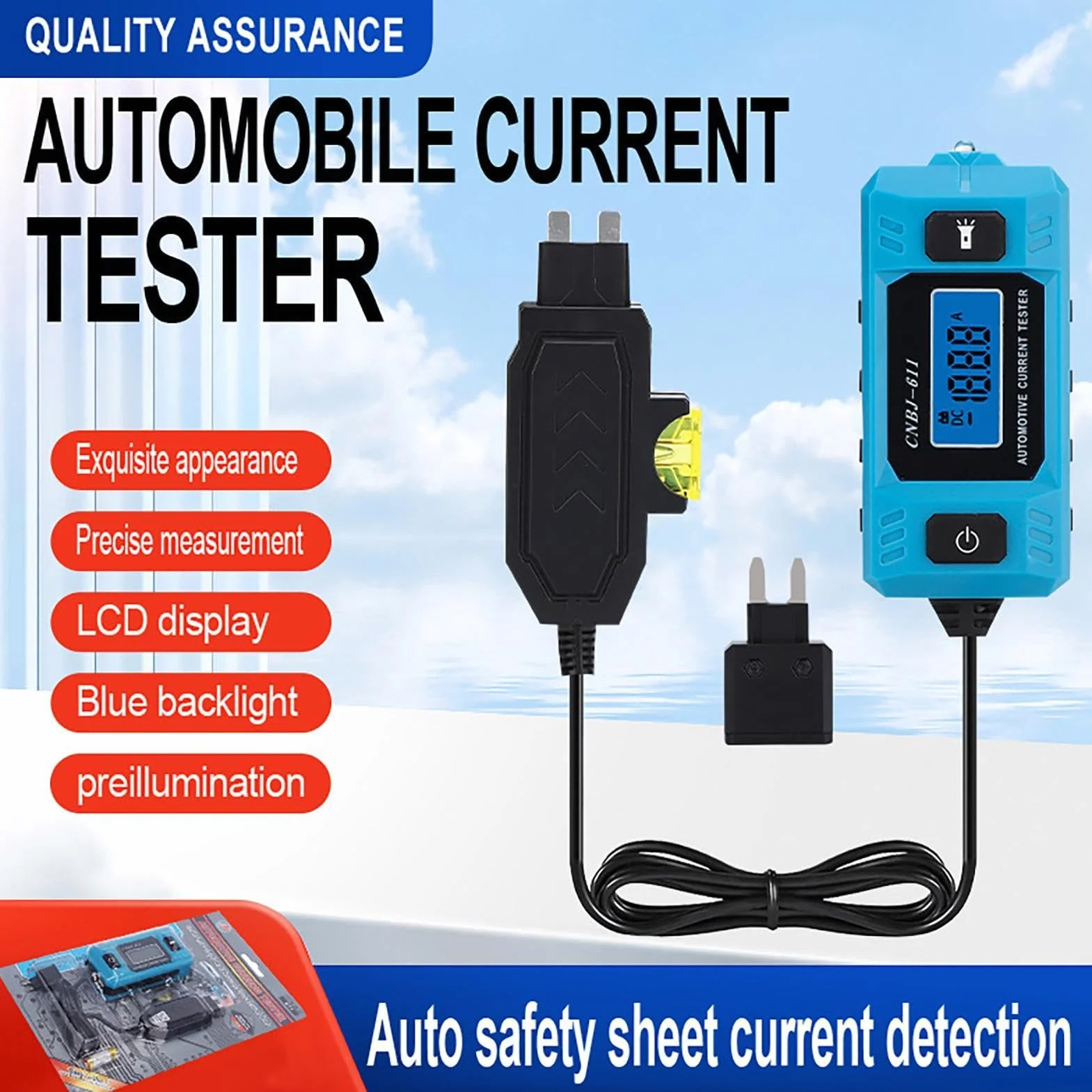 Tester di fusibili auto digitale LED alta precisione