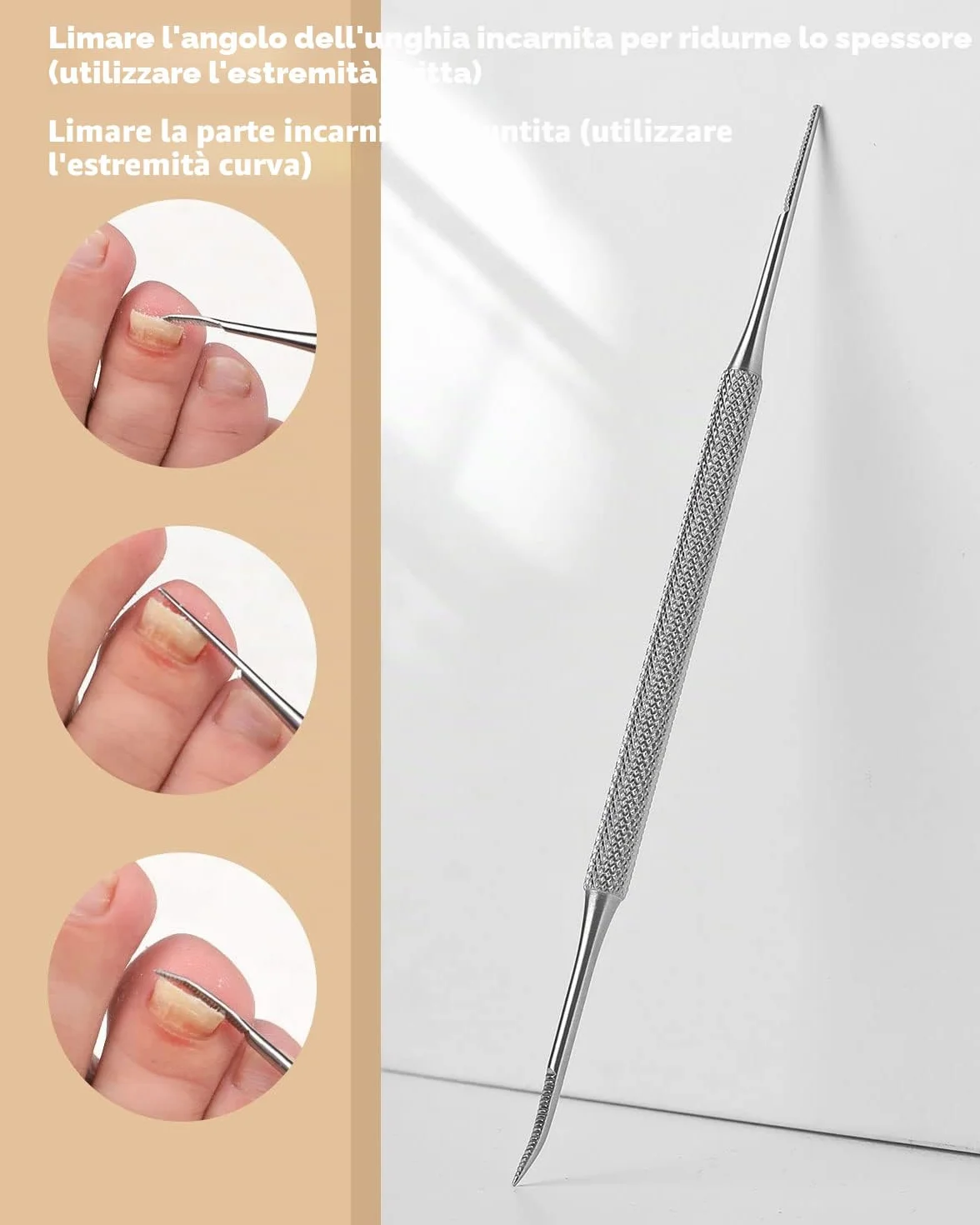 BEZOX Solleva Unghie Incarnite Pedicure Utensile Lima Acciaio Inox 13.4cm Lifter Kit 16.5cm