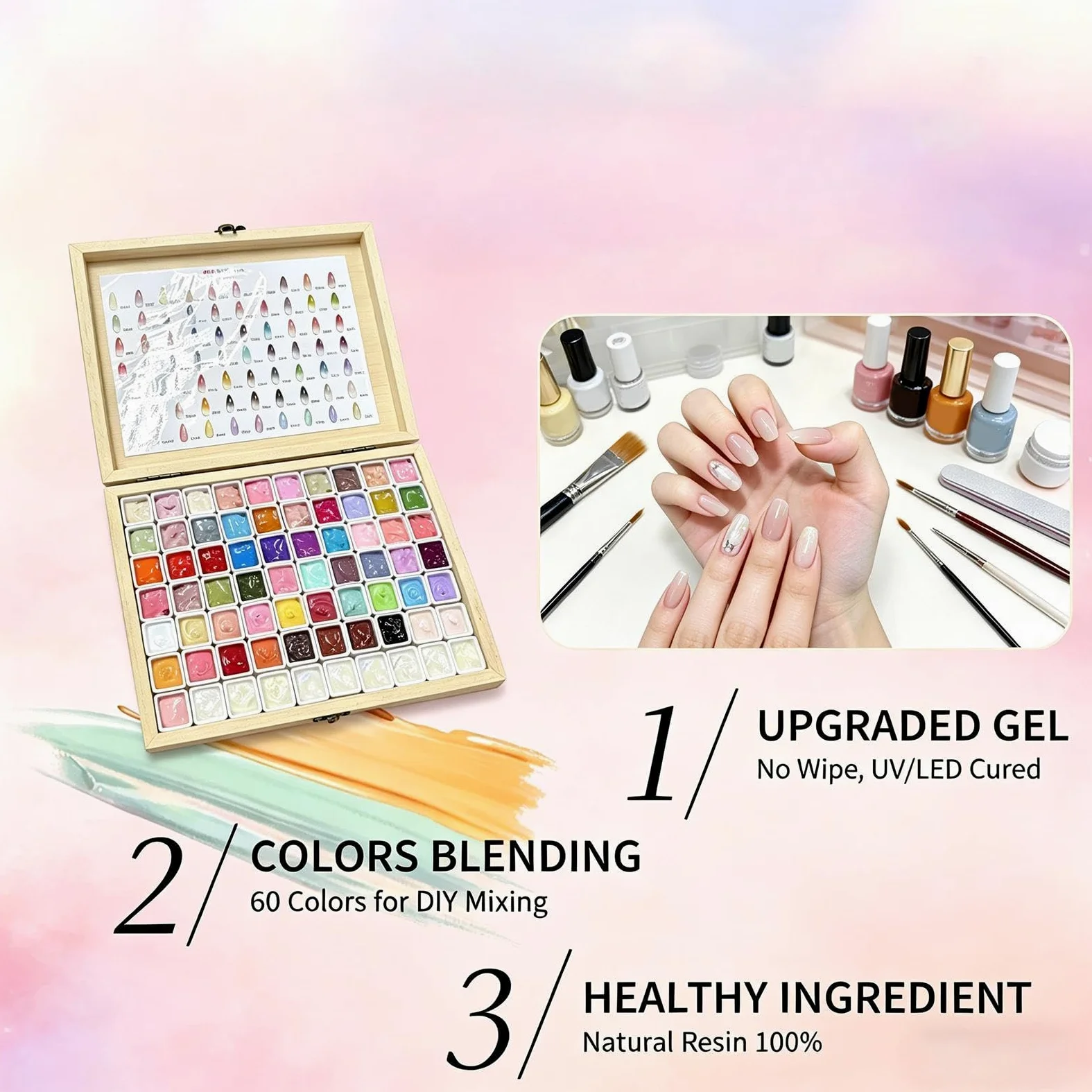 Gel Per Pittura Sulle Unghie Design Manicure A Tamponamento Con 70 Colori | Per Gel Da Pittura Per Feste Spa Studio Salone Casa Viaggio Principianti Donne E Ragazze