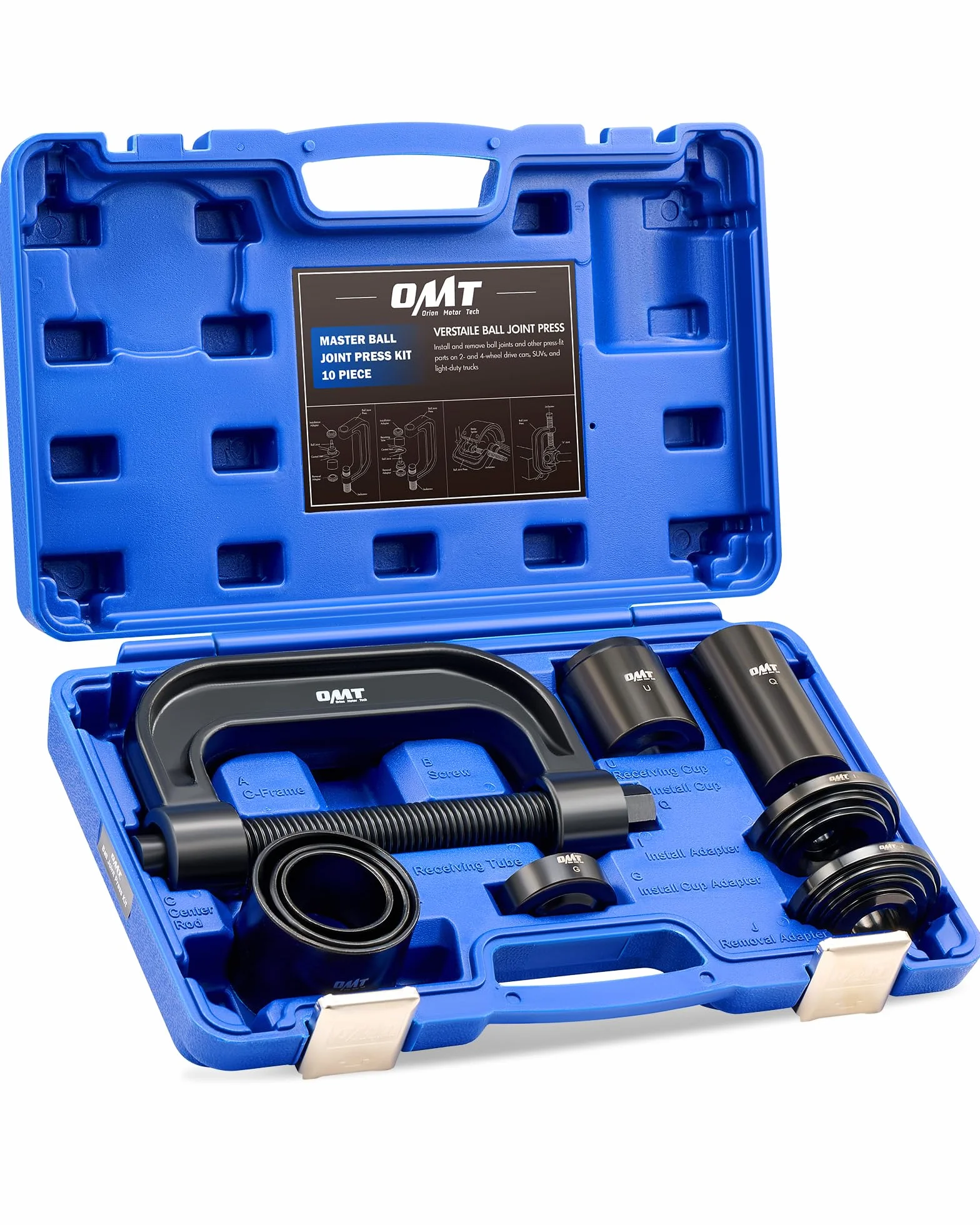 Orion Motor Tech 10 Pezzi Estrattore per Giunti Sferici 4 in 1 Pressa per Giunti Sferici e Set Rimozione Giunti a U per Auto 2WD 4WD