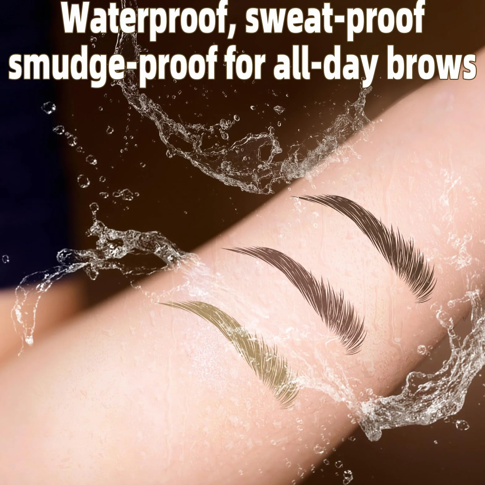 Matita per Sopracciglia Impermeabile Doppia Testa, Penna Eyeliner e Sopracciglia 2 in 1, Liquido Penna Sopracciglia Effetto Pelo per creare sopracciglia naturali, a lunga durata (Marrone scuro)