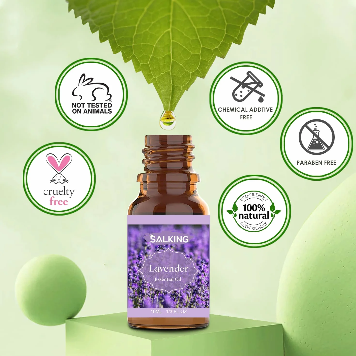 Oli Essenziali Floreale per Diffusori 6x10ml, Set di Olio Essenziale Puri - Lavanda, Gelsomino, Rosa, Fiore di Ciliegio, Gardenia, Camomilla