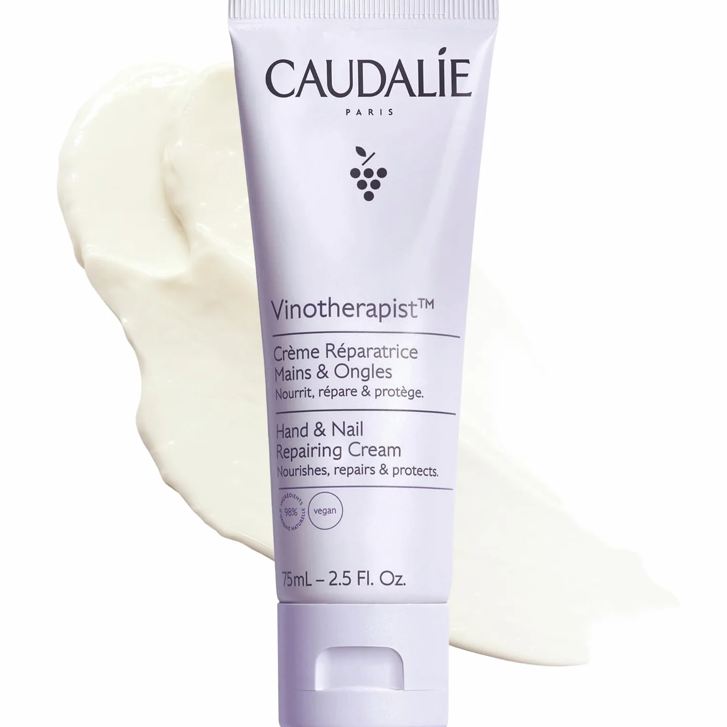 Caudalie Vinotherapist Crema Riparatrice Mani & Unghie con Burro di Karité Bio - 75 mL