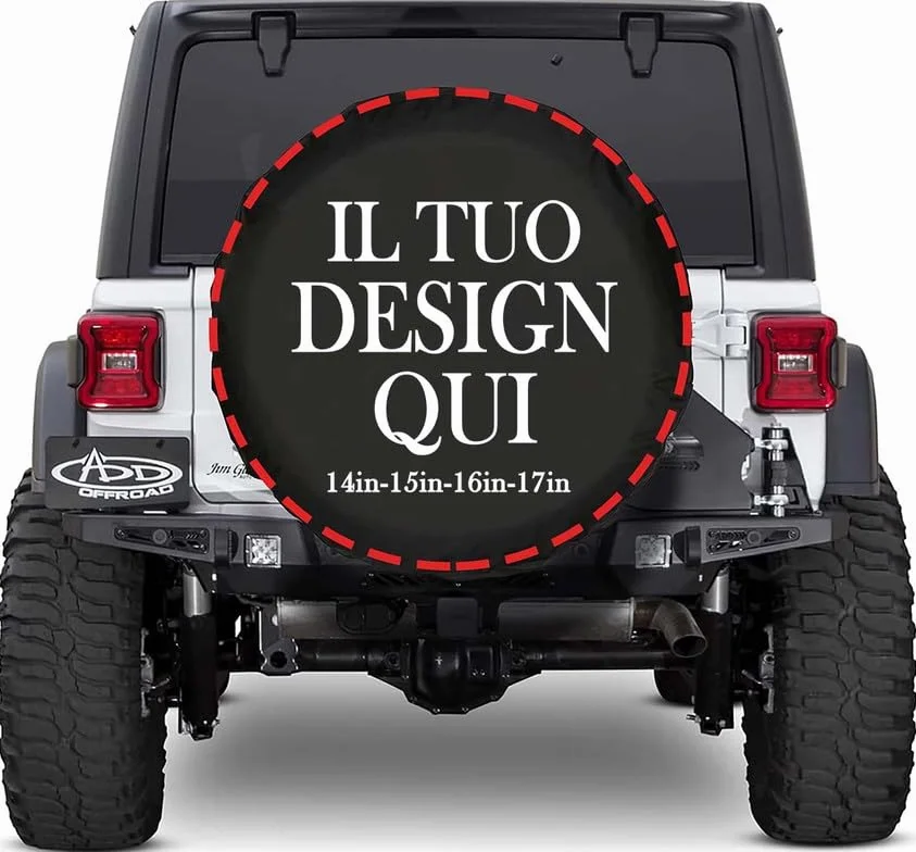 Copriruota di scorta personalizzato 14 inch Ecopelle Idrorepellente con Foto Testo Logo