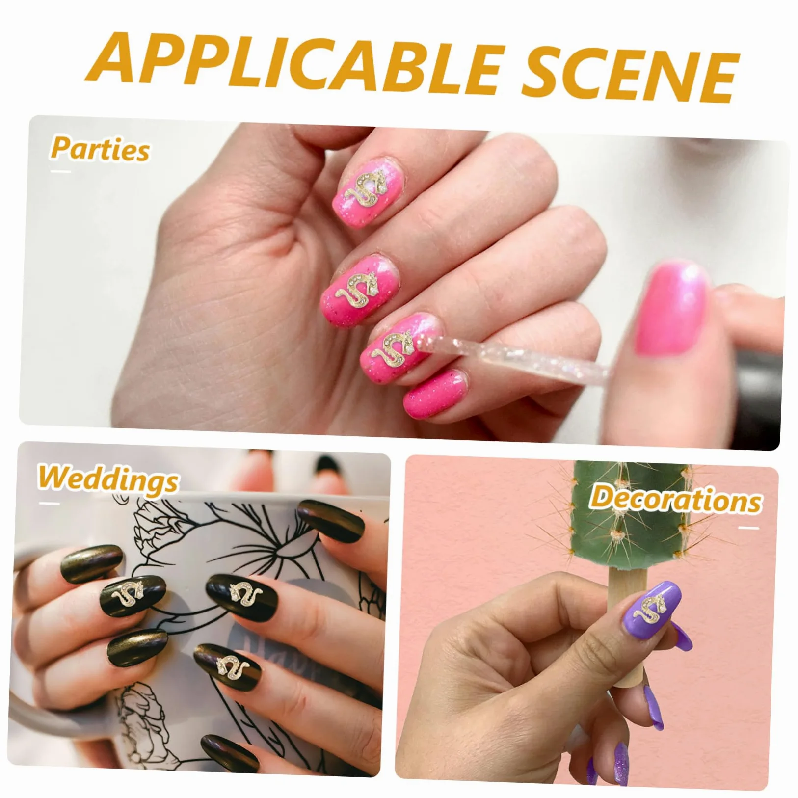 VALICLUD 4 Set Piccole Gemme Di Nail Art Fascino Ciondoli Per Unghie Per Unghie Da Donna Ornamenti Per Manicure Decorazione Per Unghie Decorazioni Per Unghie Strass D'oro 50 Pezzi*4