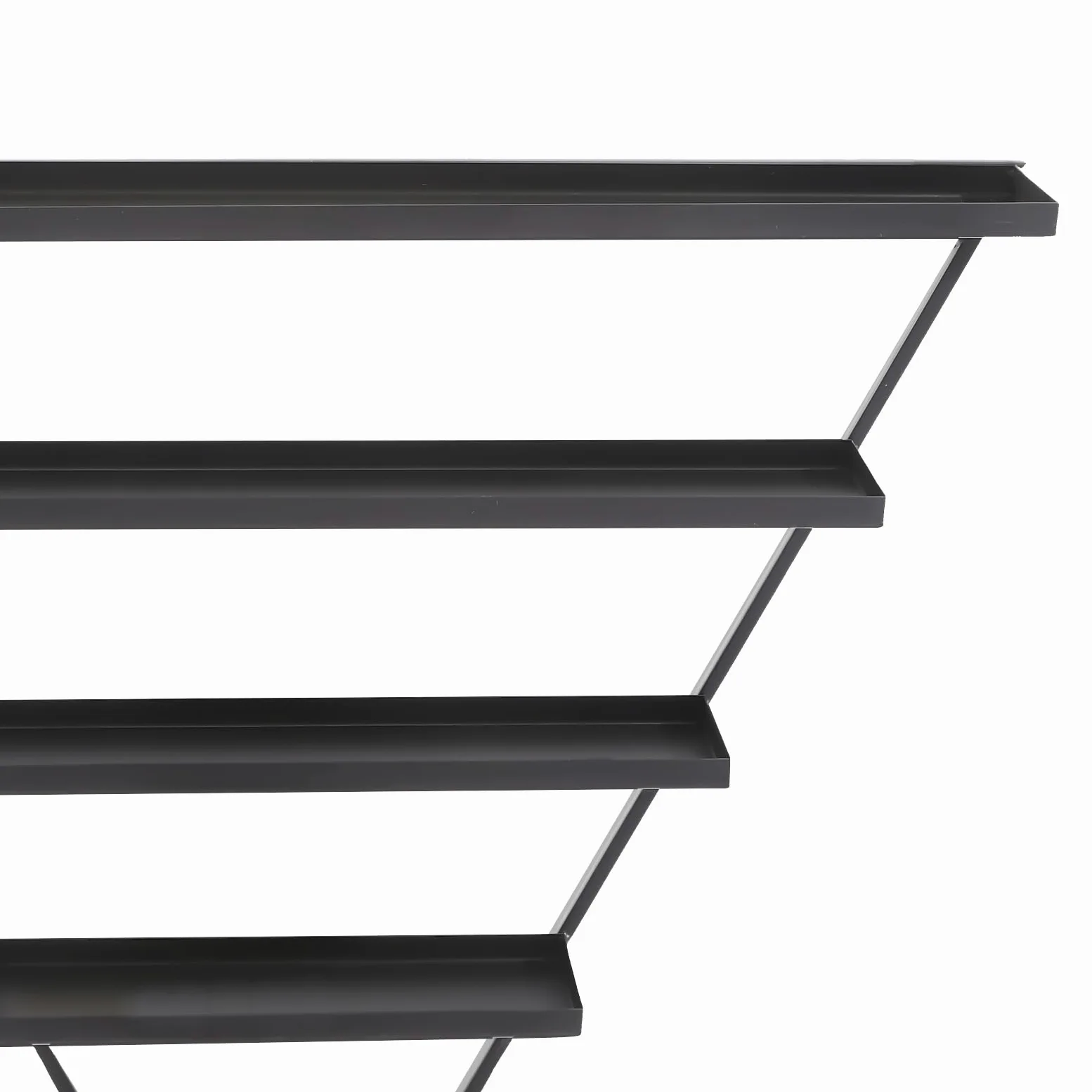 OUKANING Espositore per smalti, 10 pezzi, triangolare, in ferro, montaggio a parete | Mensole da parete salvaspazio per saloni di bellezza. 5 ripiani triangolari + 5 barre trasversali, portata 10 kg per scaffale