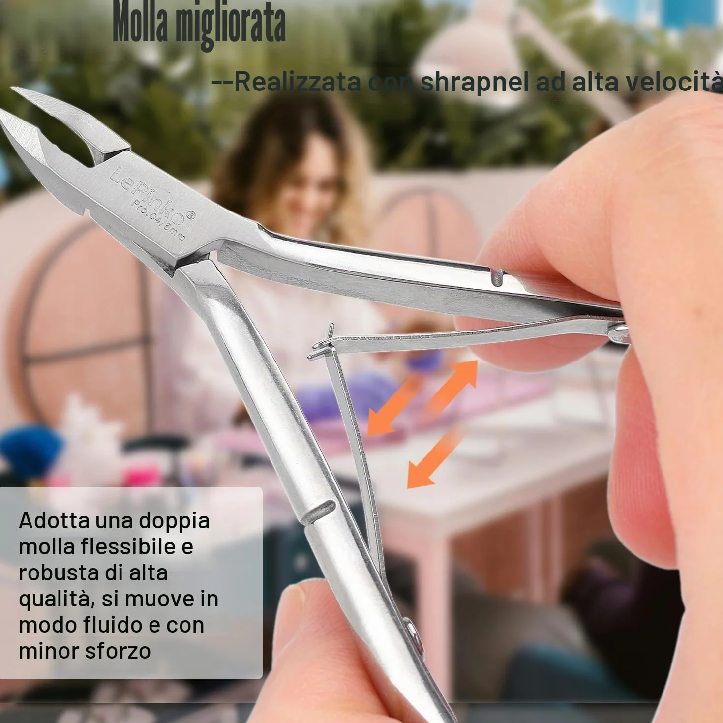 Tronchesino per cuticole in acciaio inox, confezione da 4, per manicure e pedicure