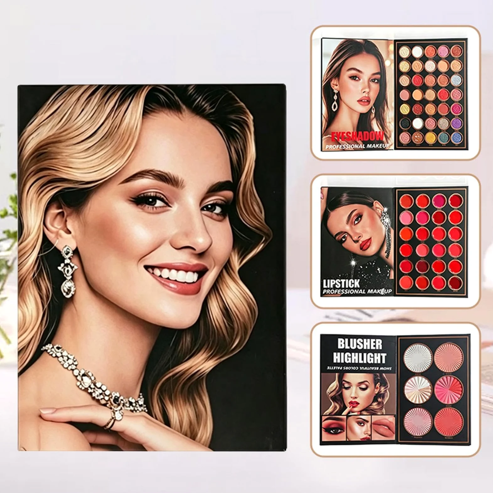 Palette Trucco Completa a Forma di Libro Palette A Forma Di Libro Con | Ombretto Per Il Trucco Occhi Per La Bellezza Quotidiana, Gli Appuntamenti, Le Feste, Gli Spos