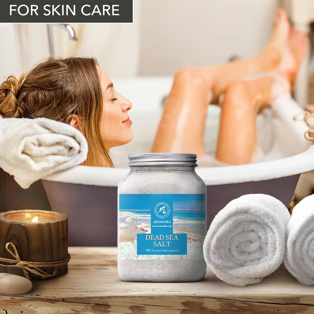 Sale del Mar Morto 1000g - Naturale e Puro al 100% - Sali del Mar Morto 1Kg - Meglio per il Buon Sonno - Antistress - Bagno - Bellezza - Rilassante - Sali da Bagno