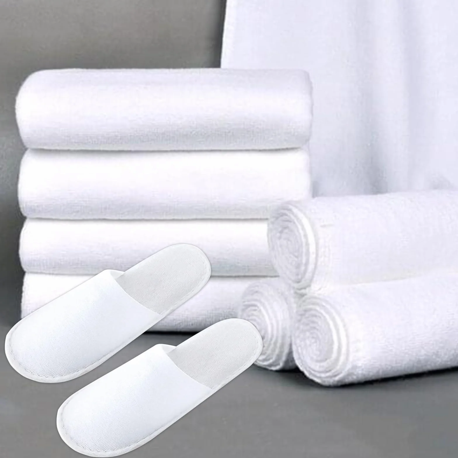 Bavooty Ciabatte Ospiti,Ciabatte da Viaggio,Pantofole Chiuse,Pantofole Ospiti,Monouso,Antiscivolo,Misura Universale,4 Paia