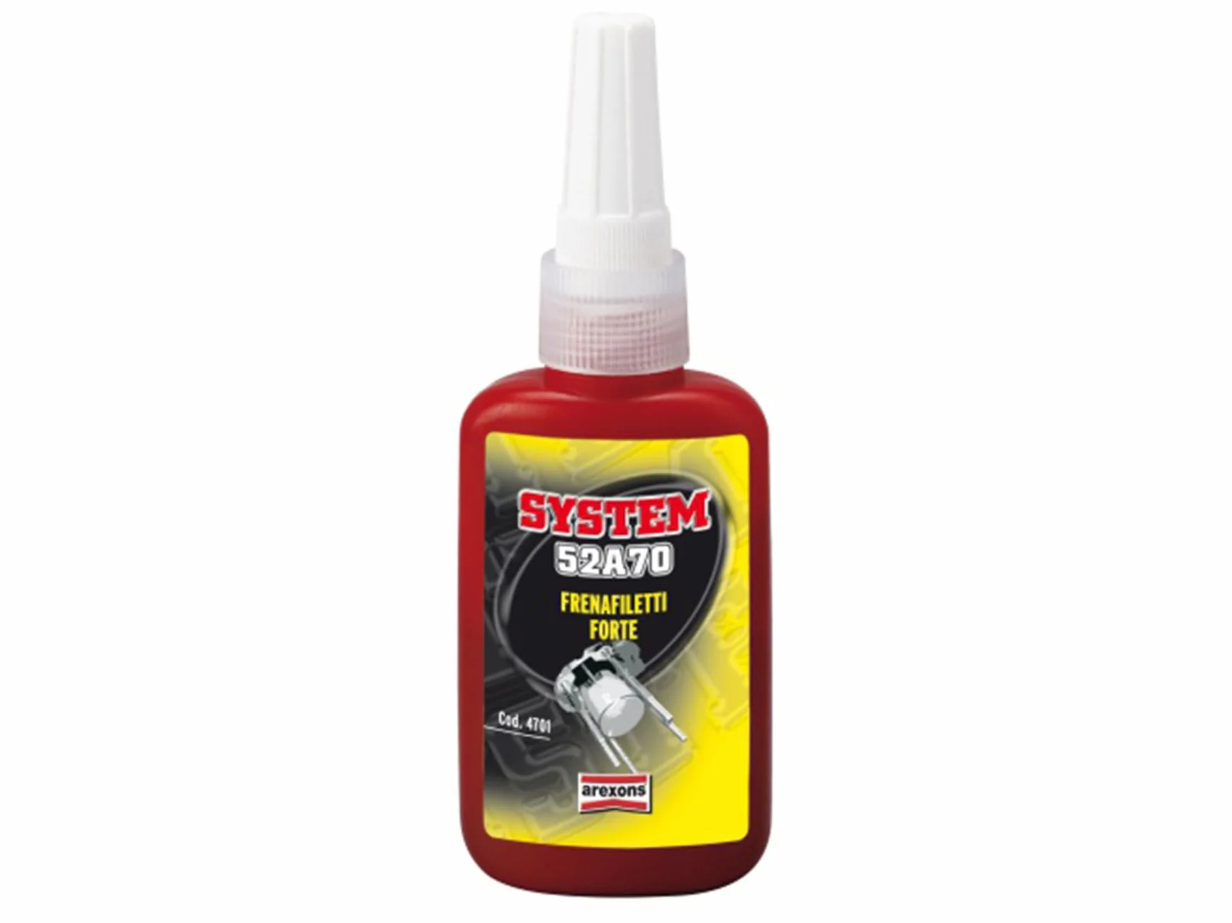 AREXONS 267200400 System 52A70, Frenafiletti Forte 50 ml, Frete a Bassa viscoità, Frenatura Permanente di prigionieri, Dadi e bulloni Non soggetti a smontaggio, Elimina allentamenti