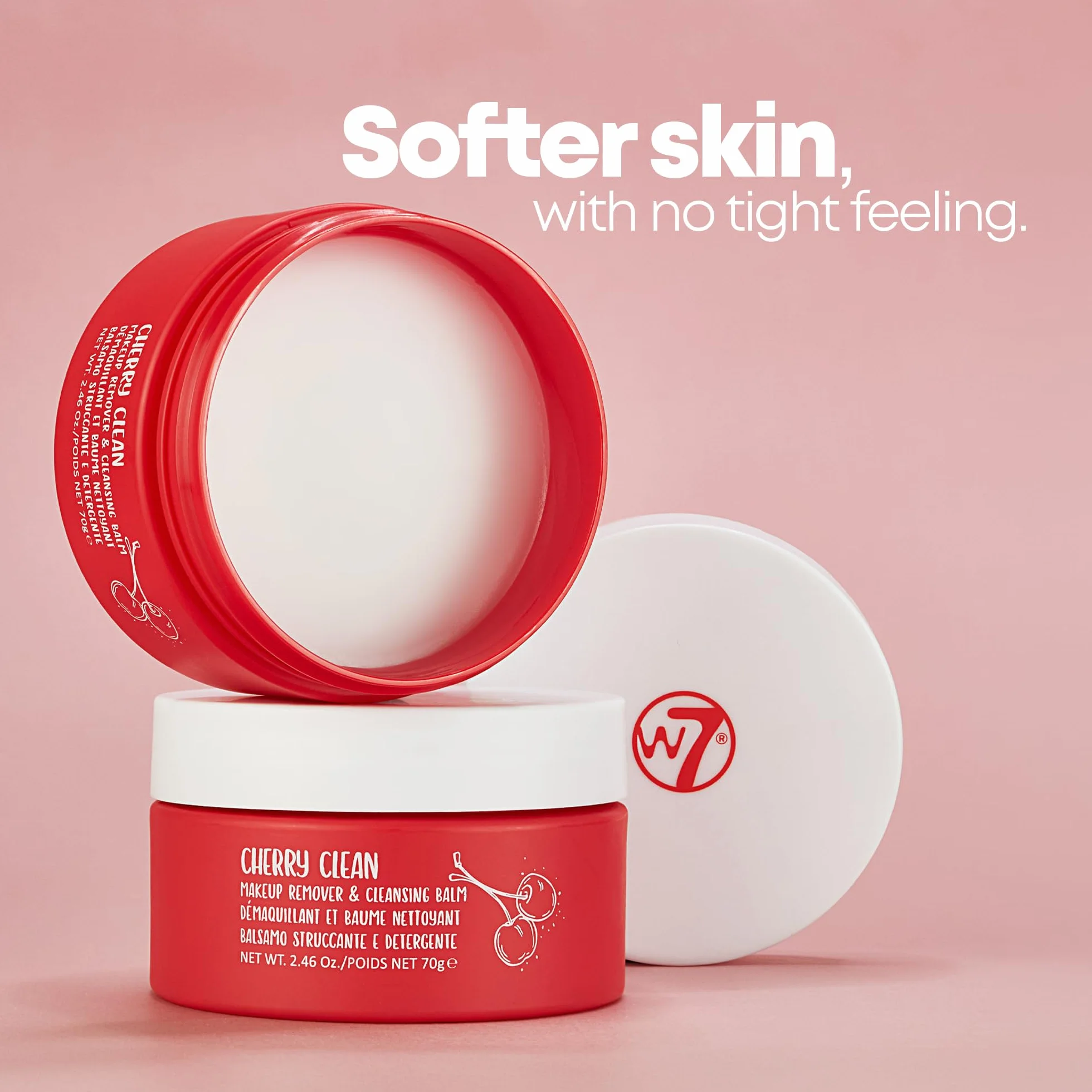 W7 Cherry Clean Struccante & Balsamo Detergente Pelle Pulita Senza Olio