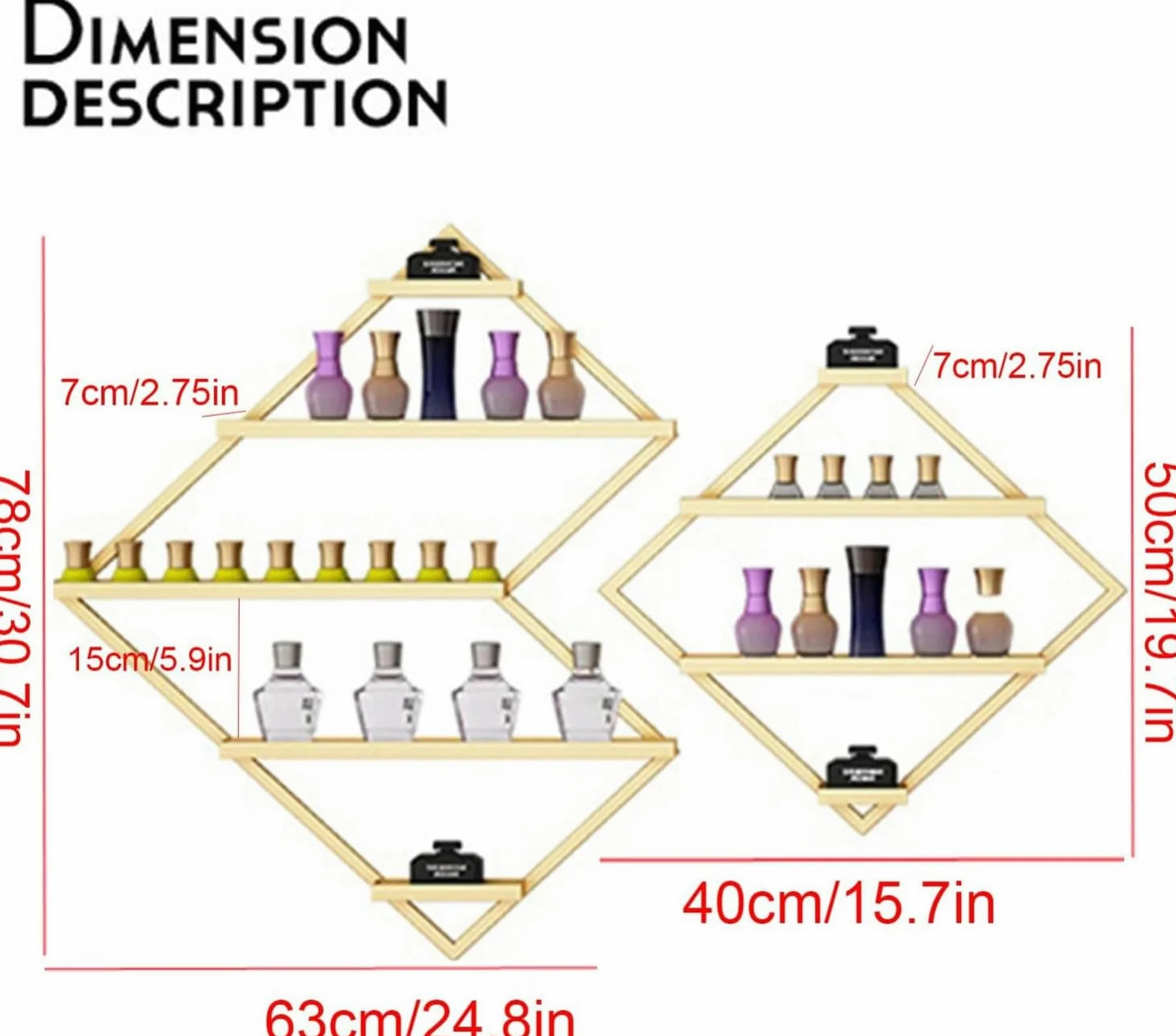 5 Confezioni di Porta Smalto in Metallo per Salone di Bellezza, Porta Smalto da Parete in Metallo Irregolare, Porta Trucchi, Rossetti, profumi, mensole da Parete per Centri Benessere, Centri