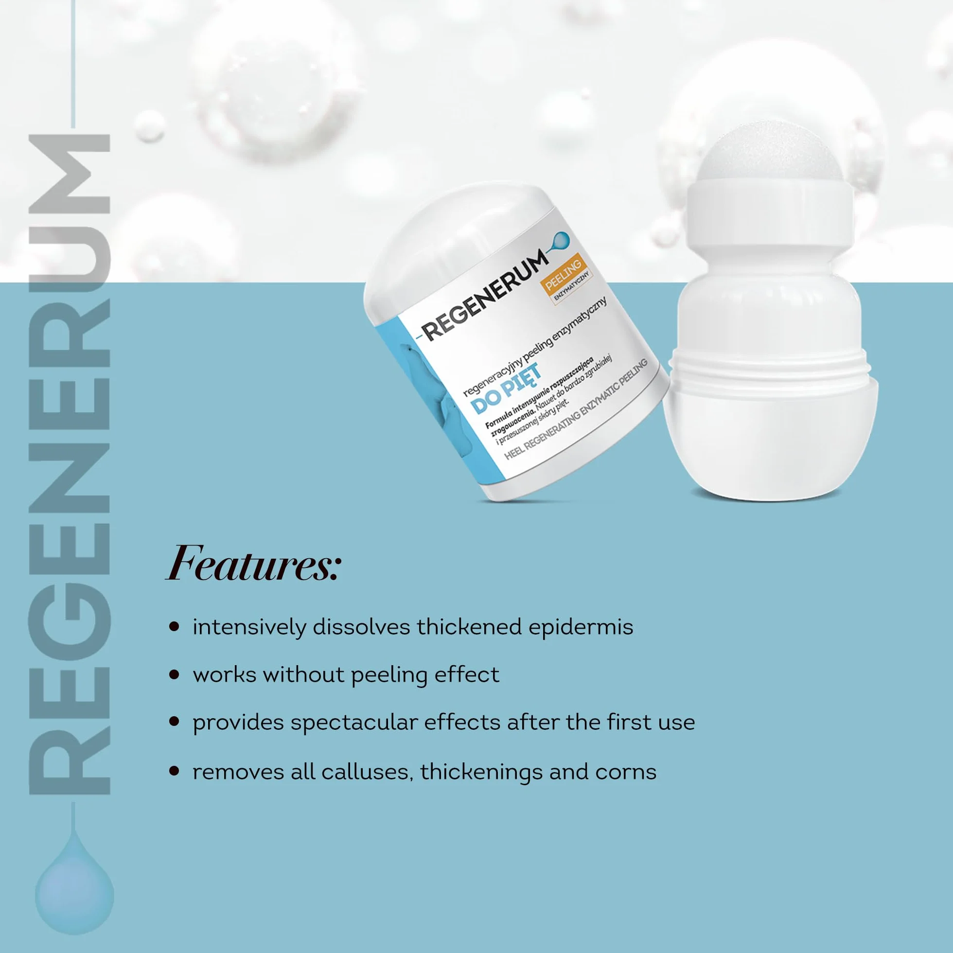 REGENERUM Peeling enzimatico rigenerante per talloni, 50 ml